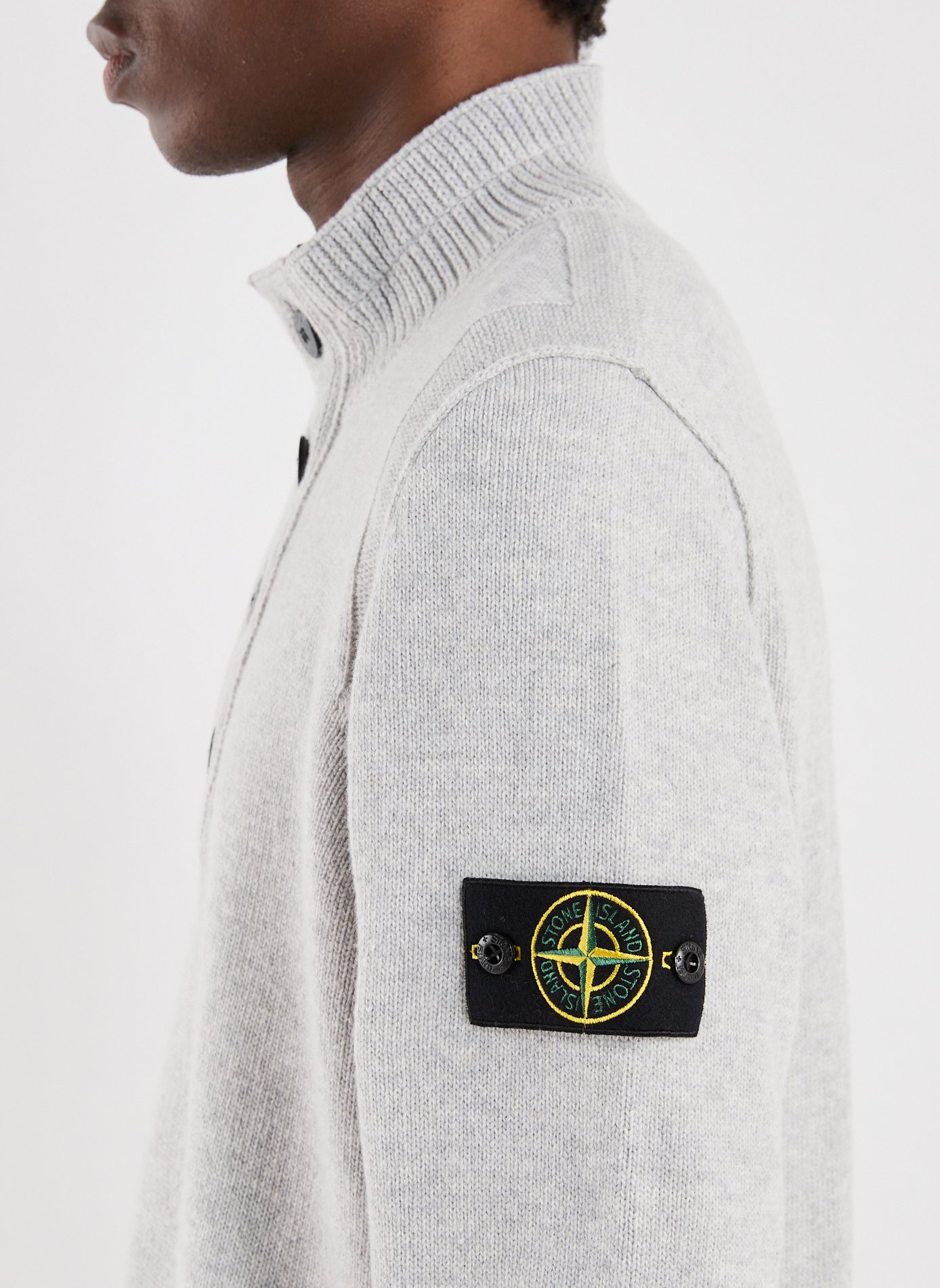 Turtleneck sweater with buttons STONE ISLAND Grey
