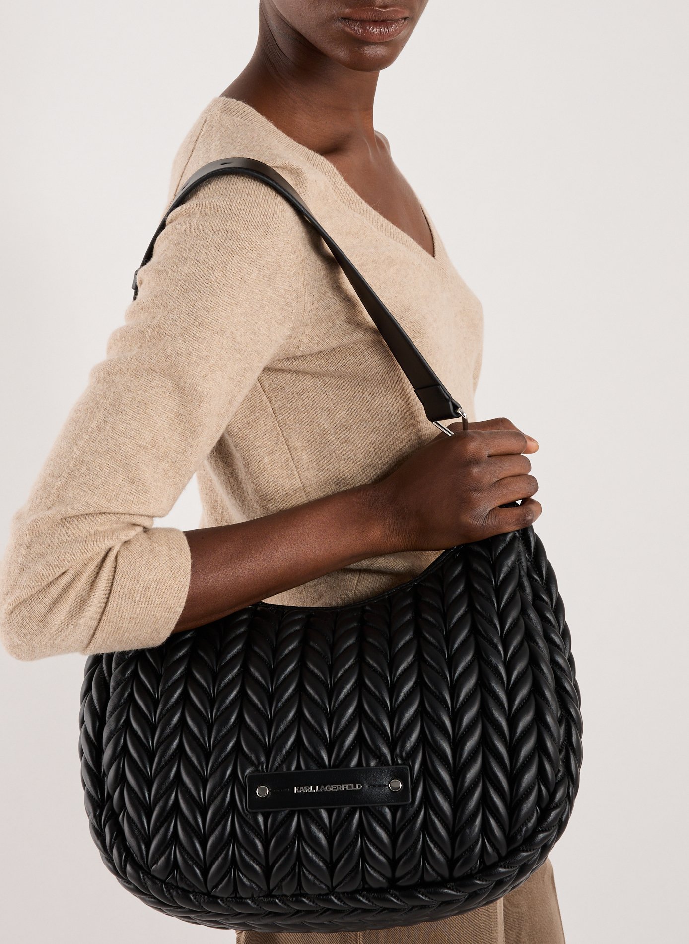 Sac à main K/Wave Hobo KARL LAGERFELD Noir