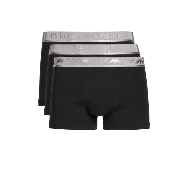 Emporio Armani Lot De Trois Boxers En Coton Mélangé In Black