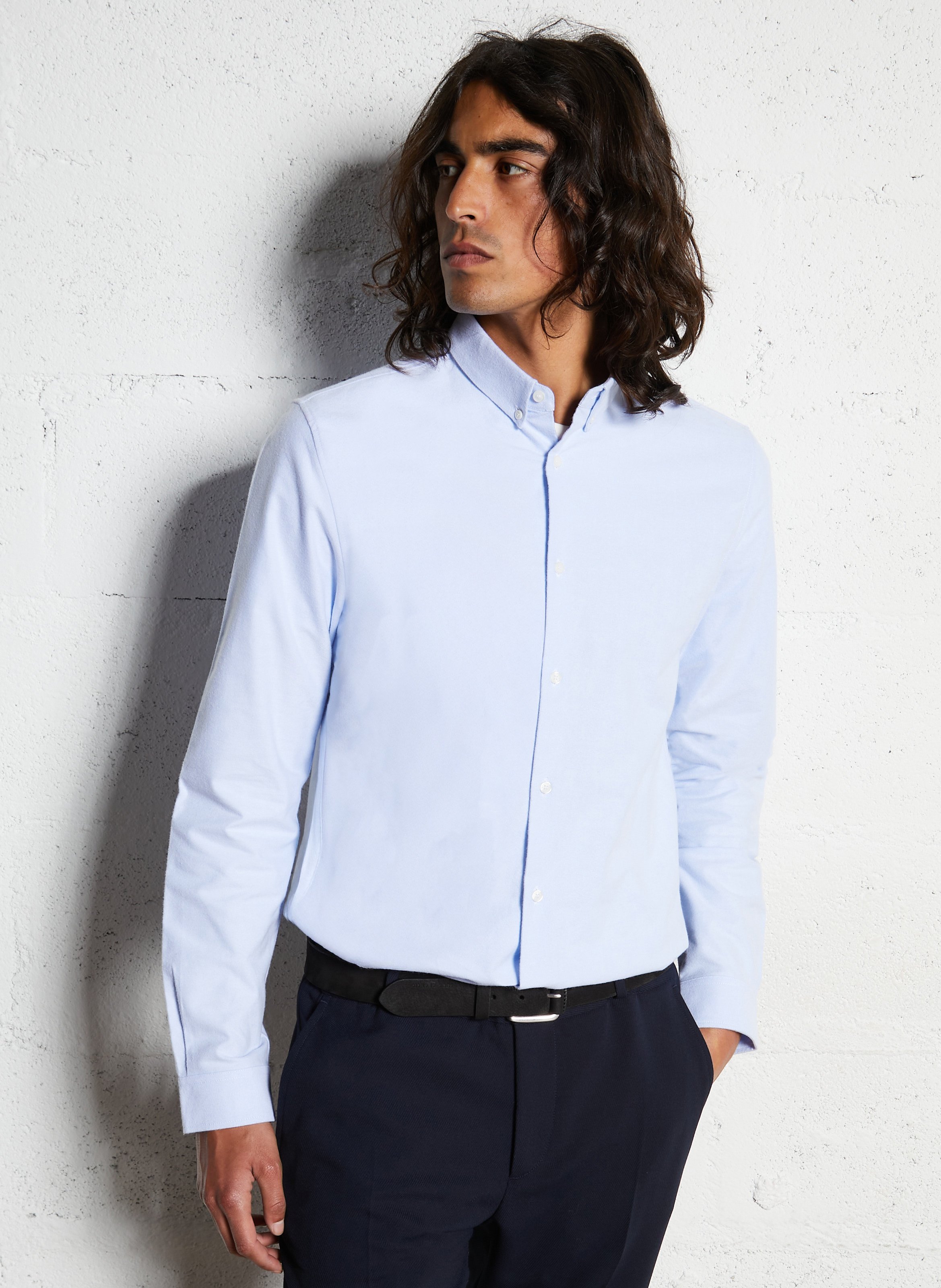Chemise regular-fit en coton IKKS Bleu