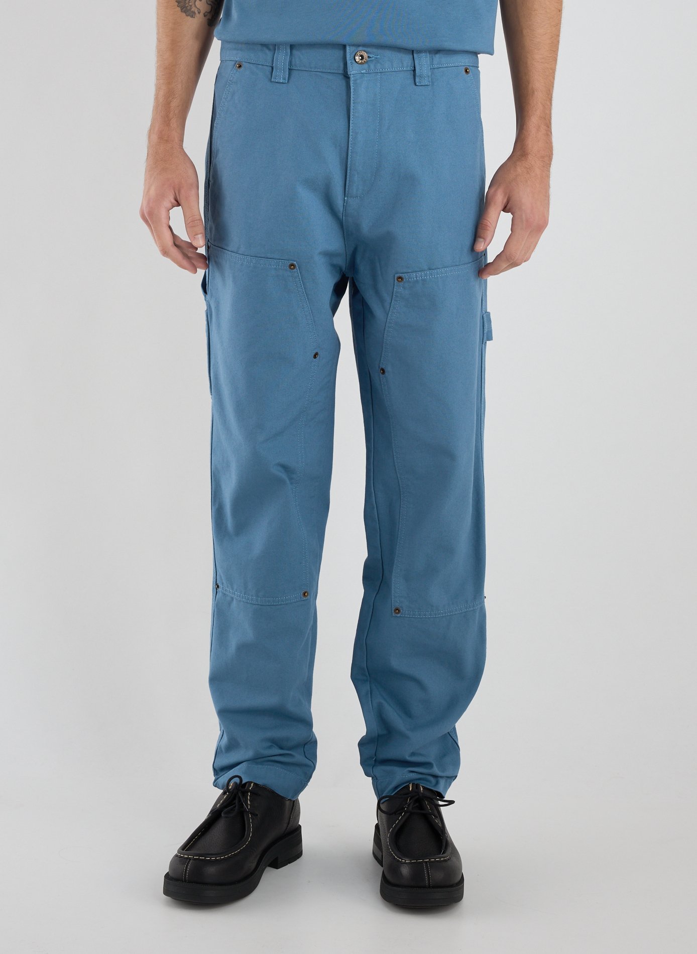 HUGO BLUE Pantalon Tapered en toile de coton Bleu