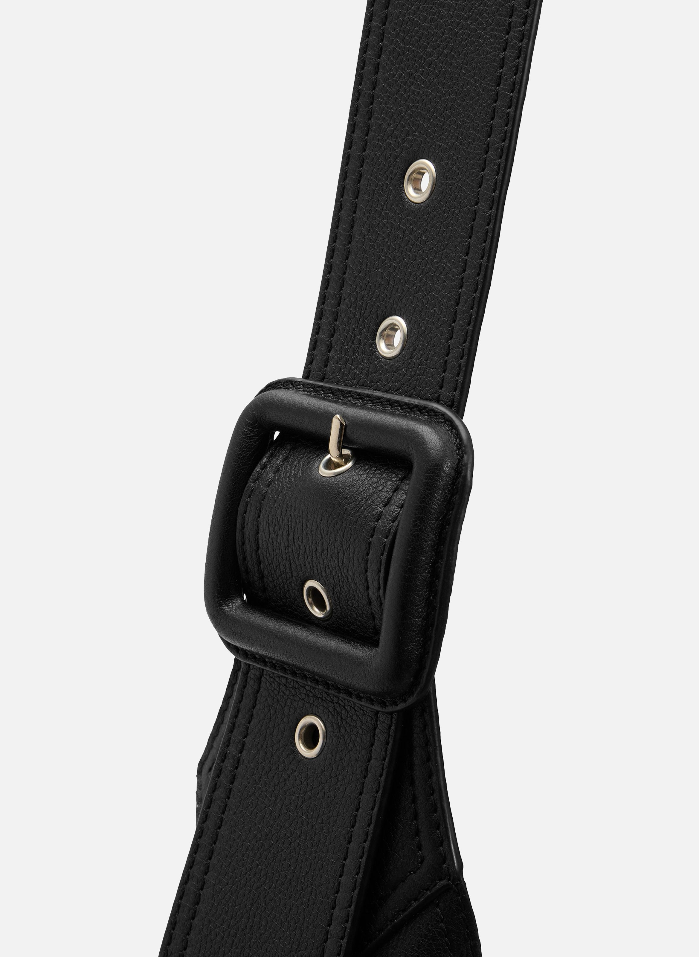 Sac porté croisé etienne unisexe en cuir de taurillon AMI PARIS Noir