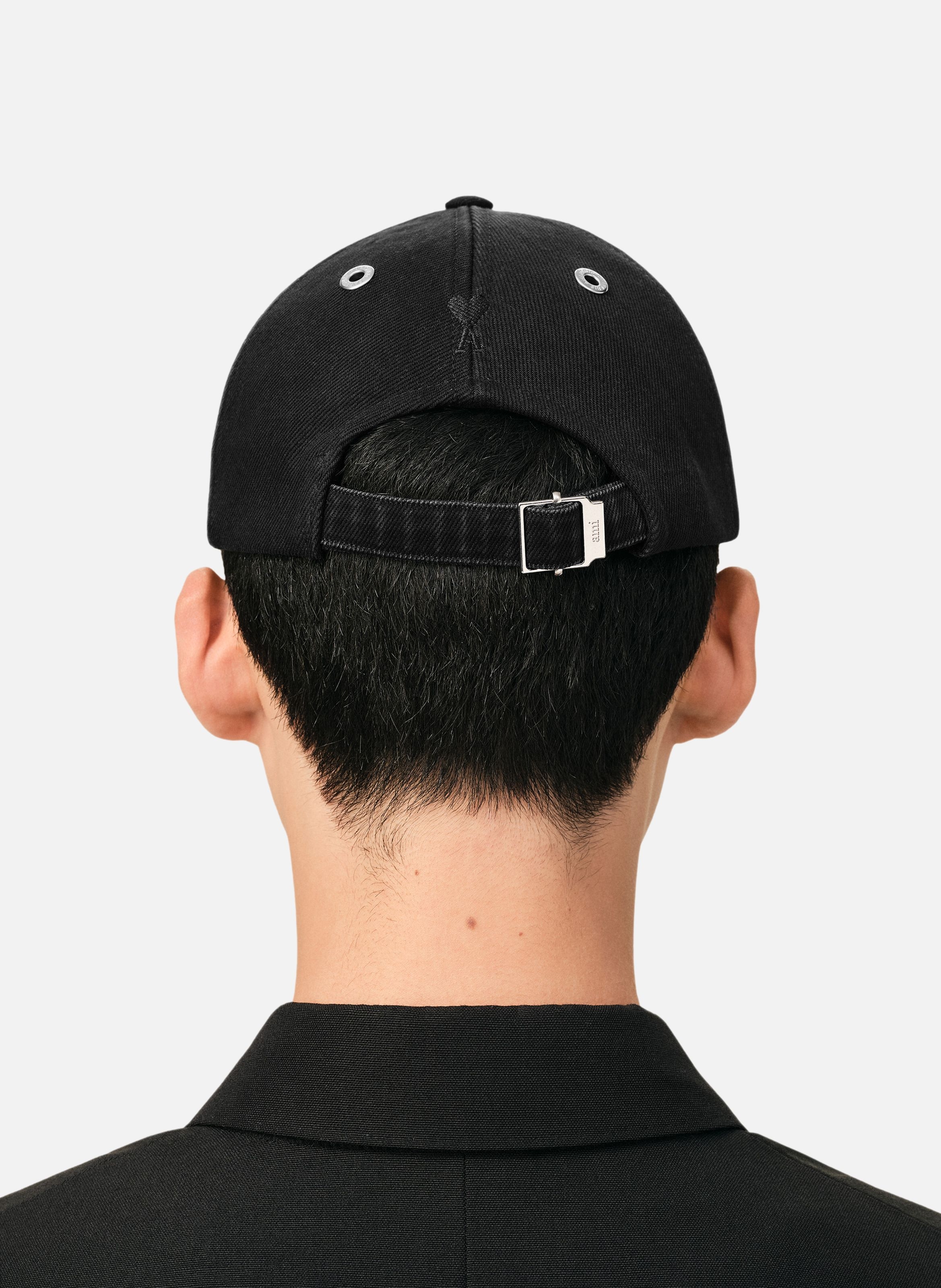 Casquette empiècement feutré ami unisexe en coton AMI PARIS Noir