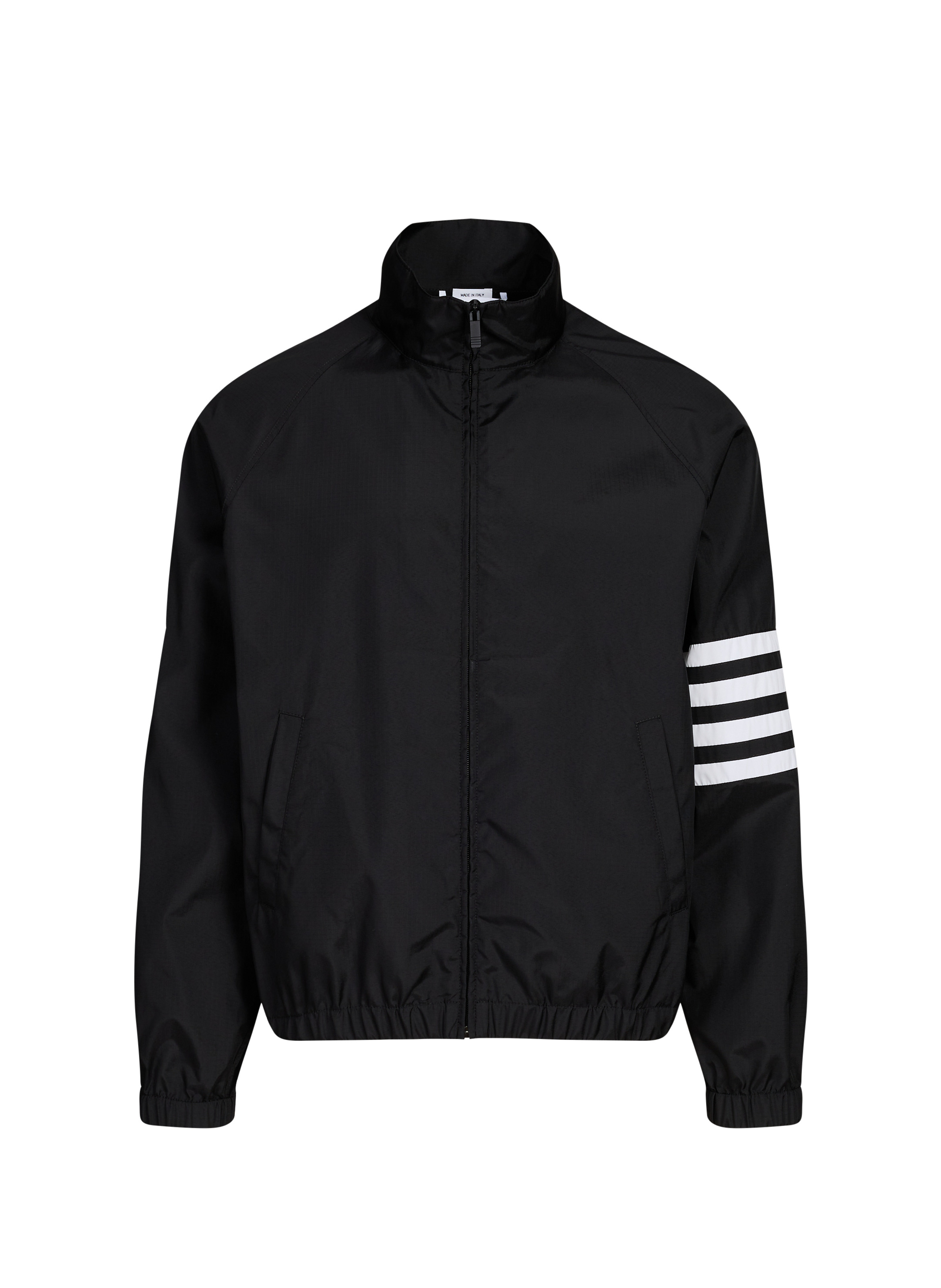 THOM BROWNE Zip-up jacket with high collar Black