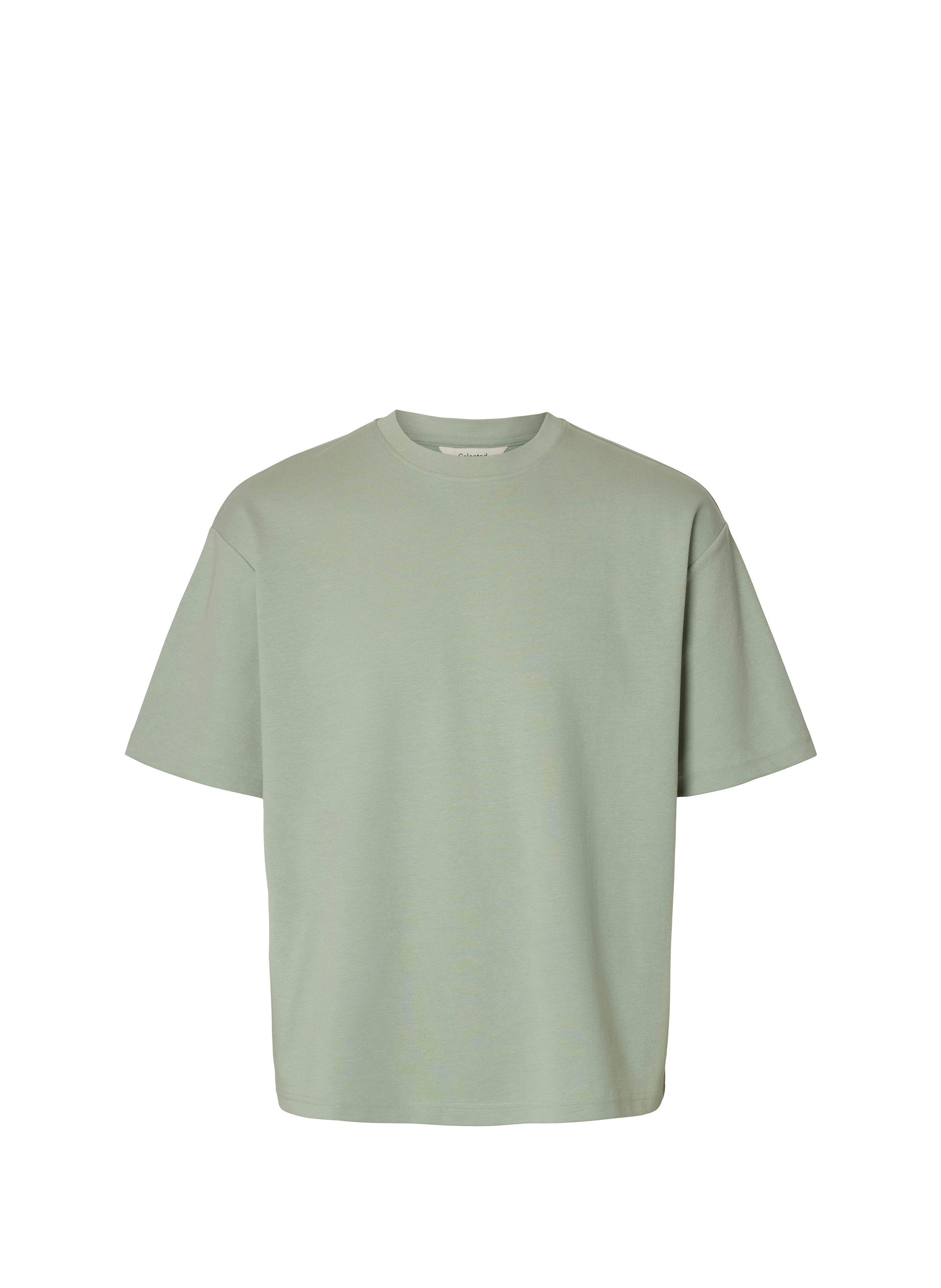 Plain t-shirt in blended cotton SELECTED Green