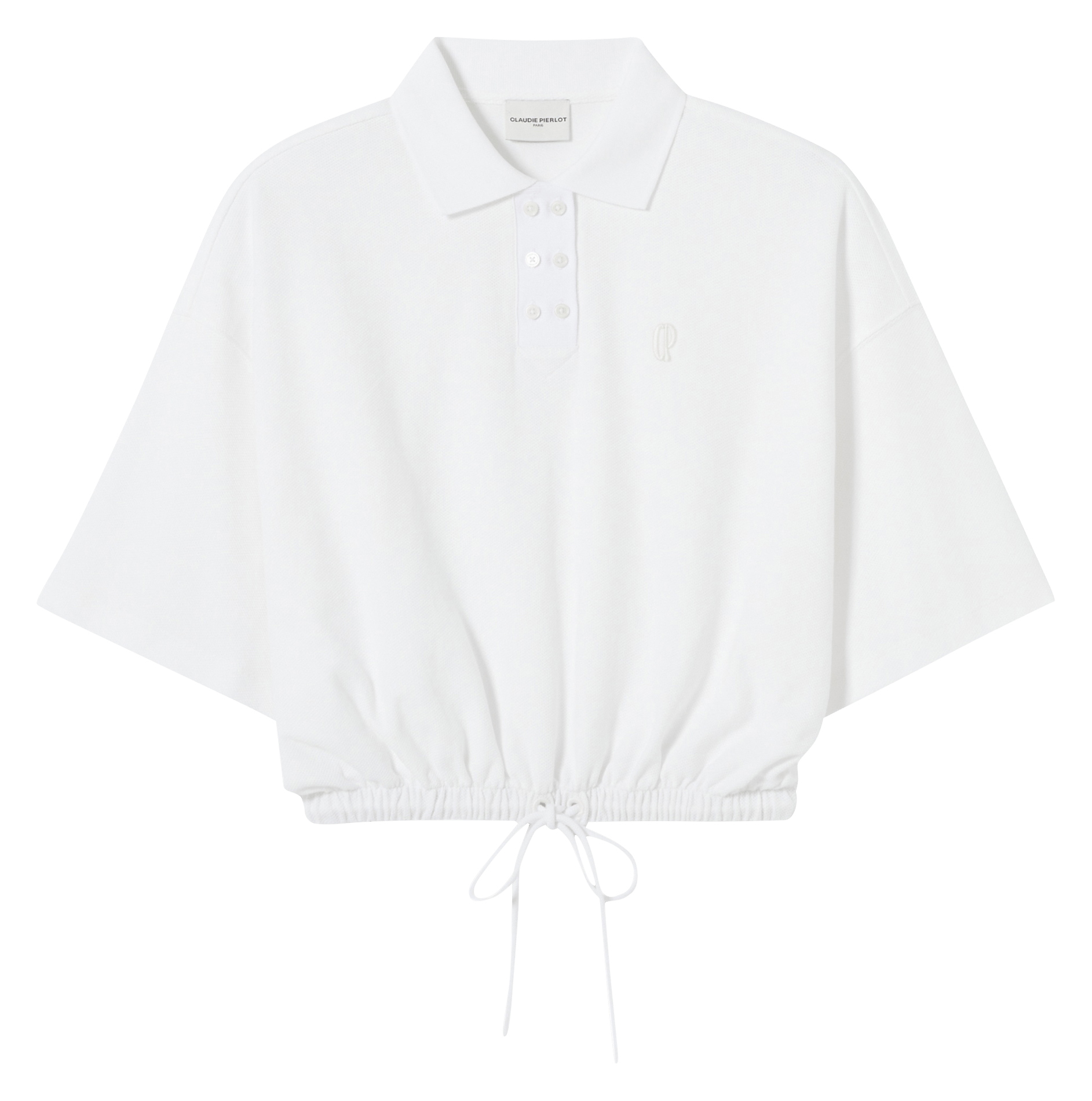 Top col polo en coton CLAUDIE PIERLOT Beige