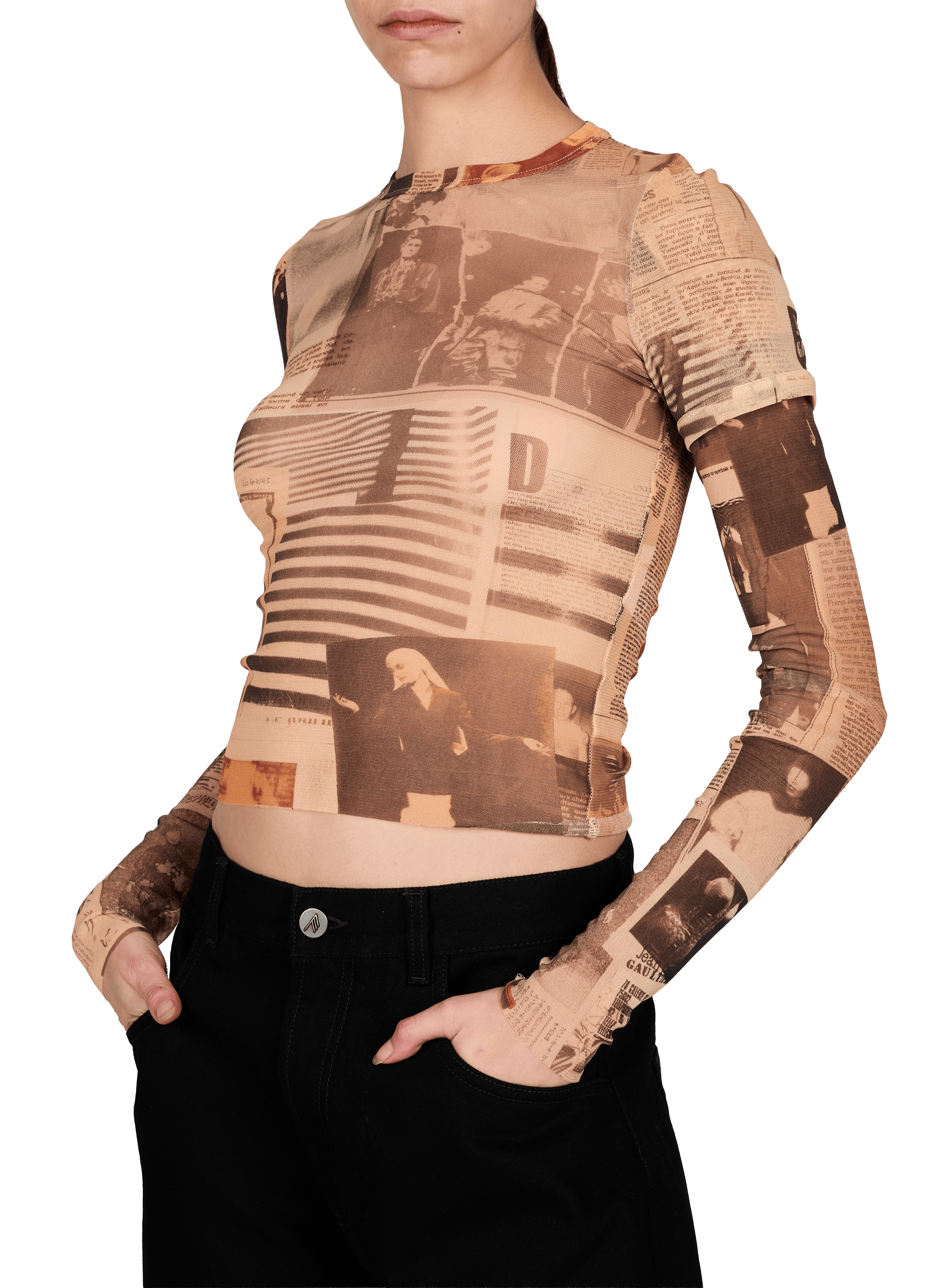 Printed sheer top JEAN PAUL GAULTIER Multicolour