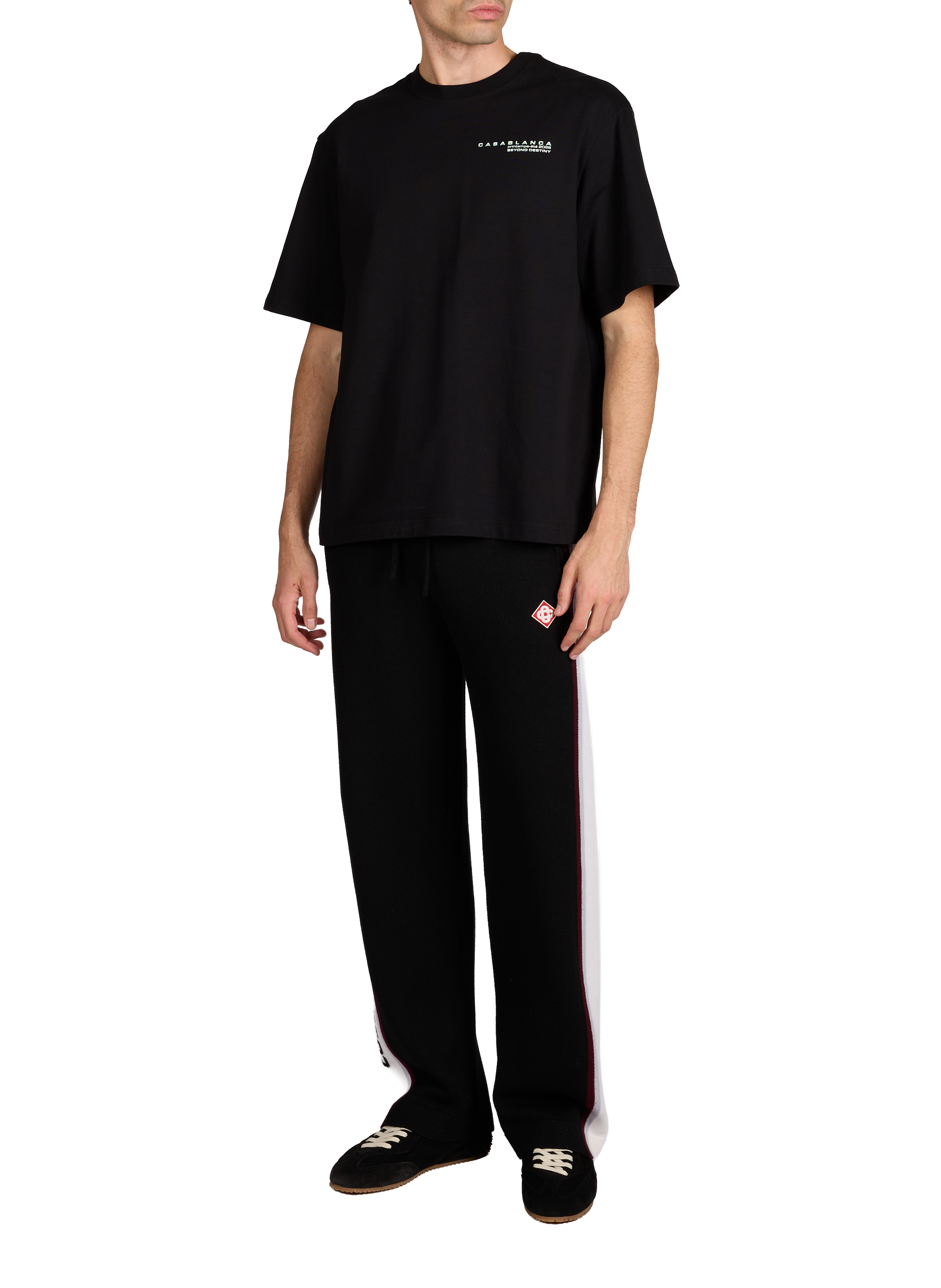 T-shirt en coton avec imprimé CASABLANCA PARIS Noir