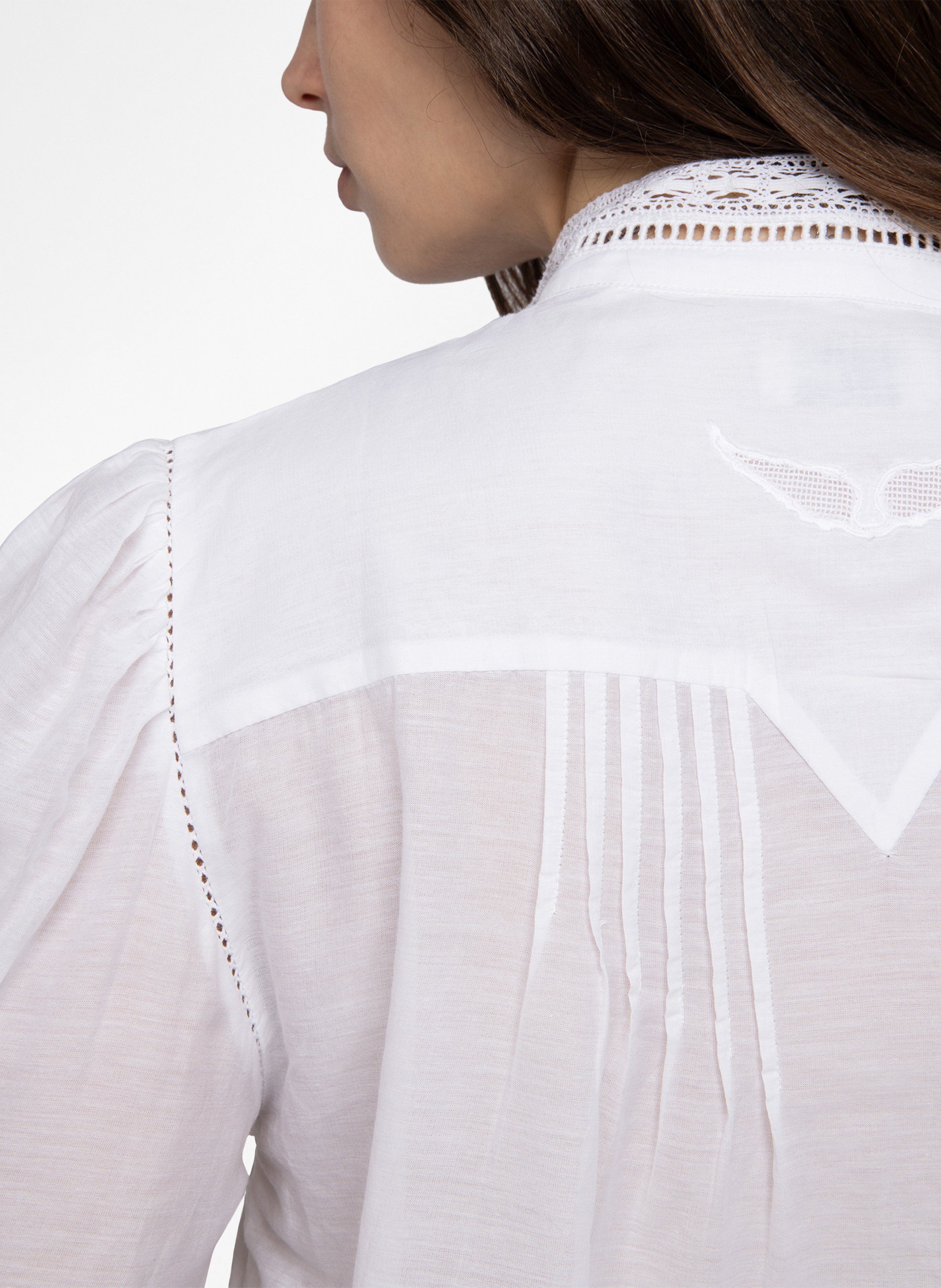 Blouse col rond en coton timz ZADIG&VOLTAIRE Blanc