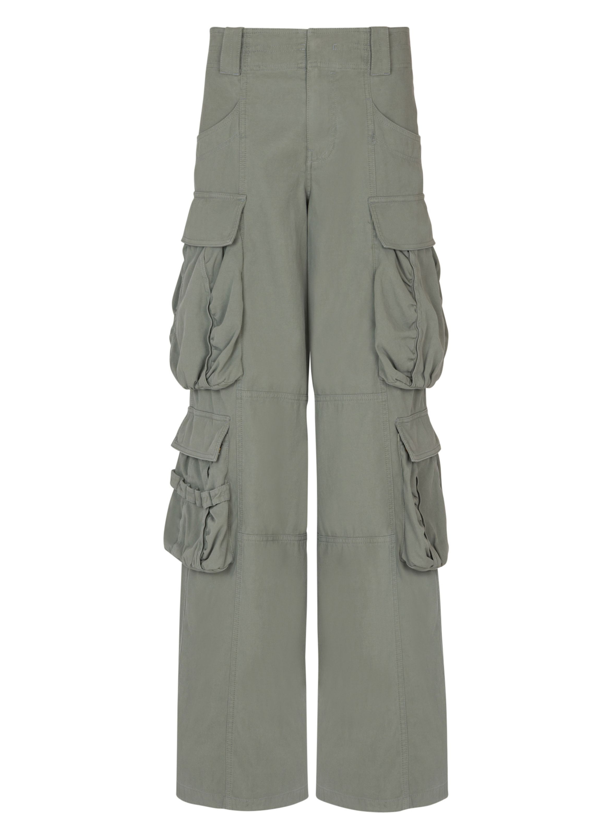 Pantalon cargo en coton BALMAIN Vert