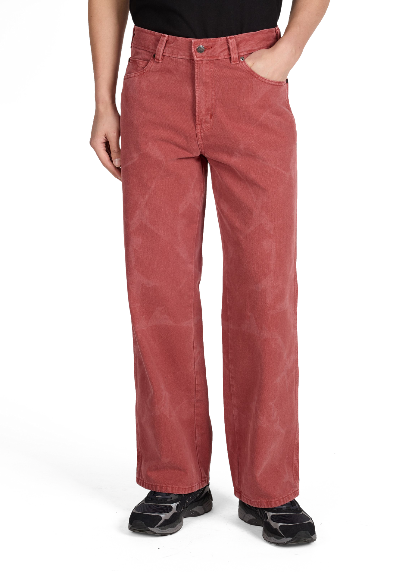 Straight leg jeans with subtle patterns in cotton. DICKIES Red
