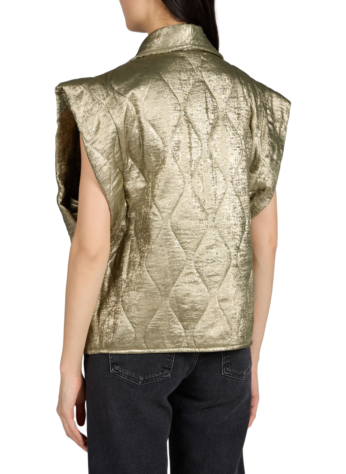 Shiny sleeveless Brooklyn IRISE jacket AOKYANOS Khaki