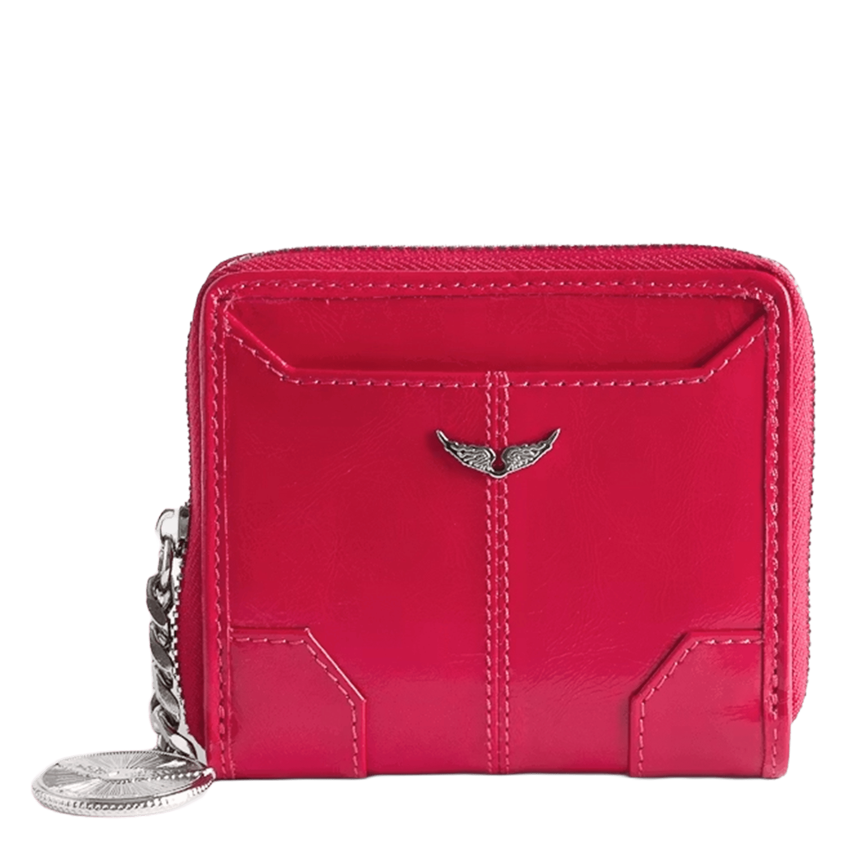 Porte-monnaie en cuir sunny mini ZADIG&VOLTAIRE Rose