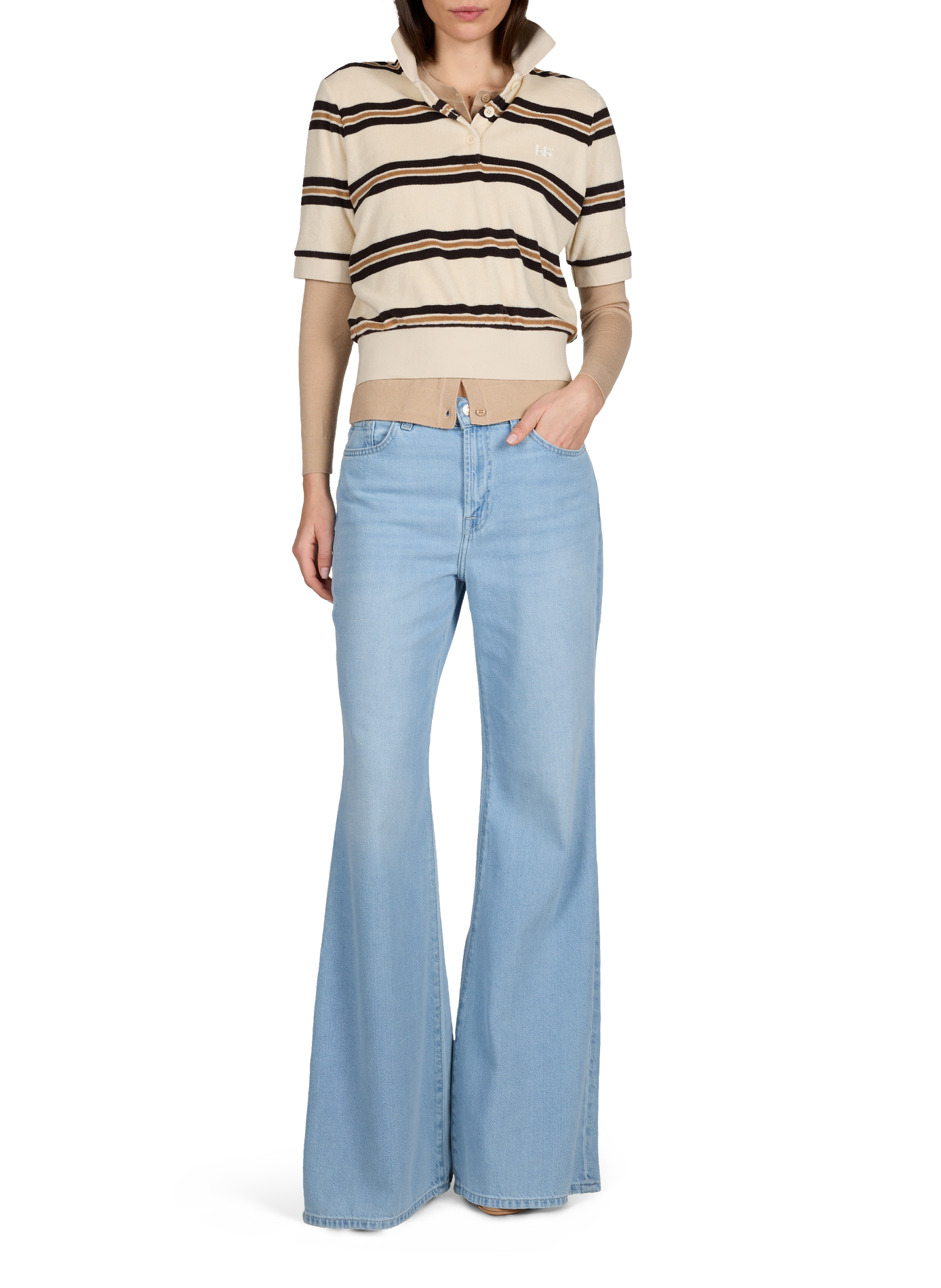 Polo rayé Crixus à manches courtes en coton mélangé BELLEROSE Multicolore