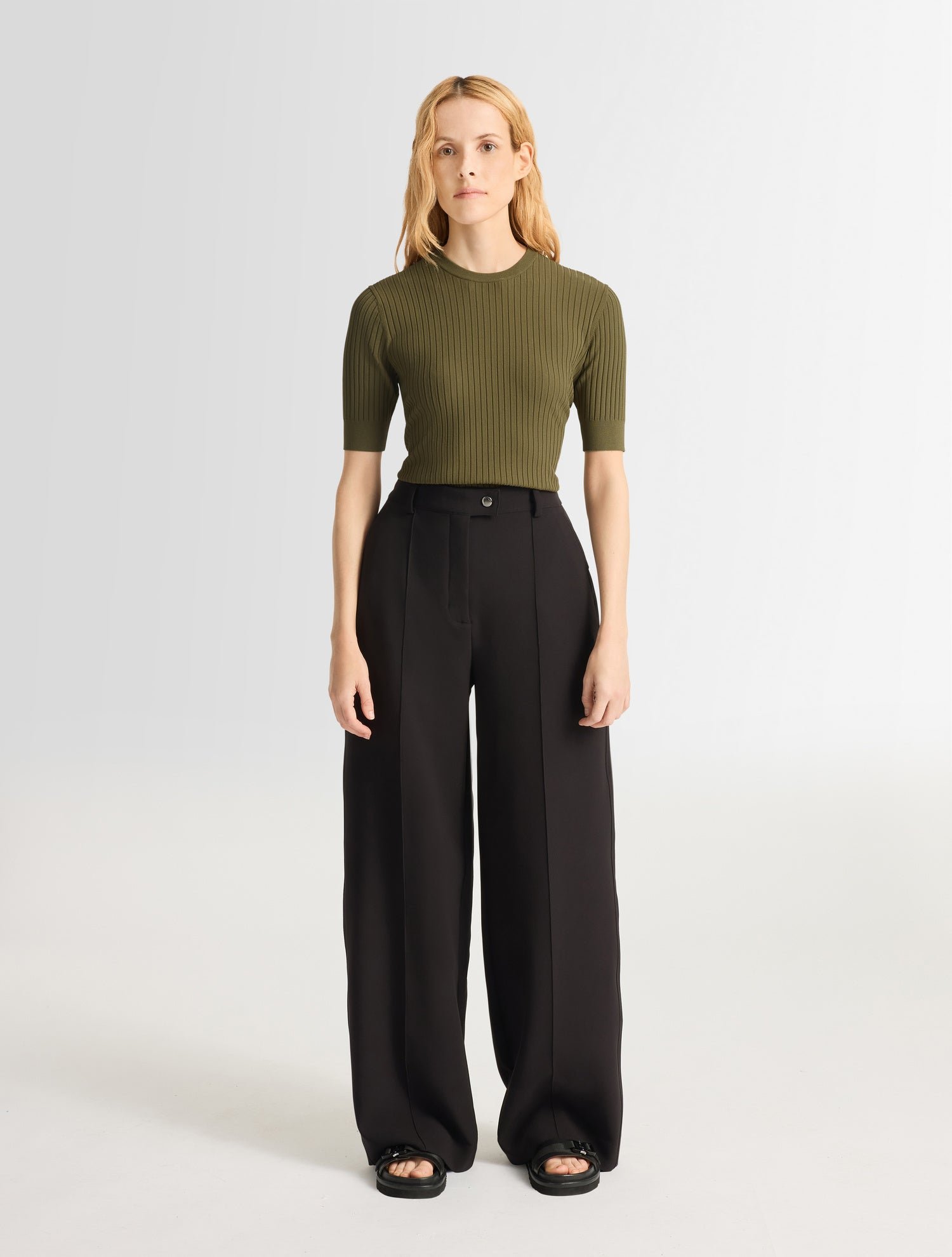 T-shirt manches courtes jadou col rond coupe ajustée FUSALP Kaki