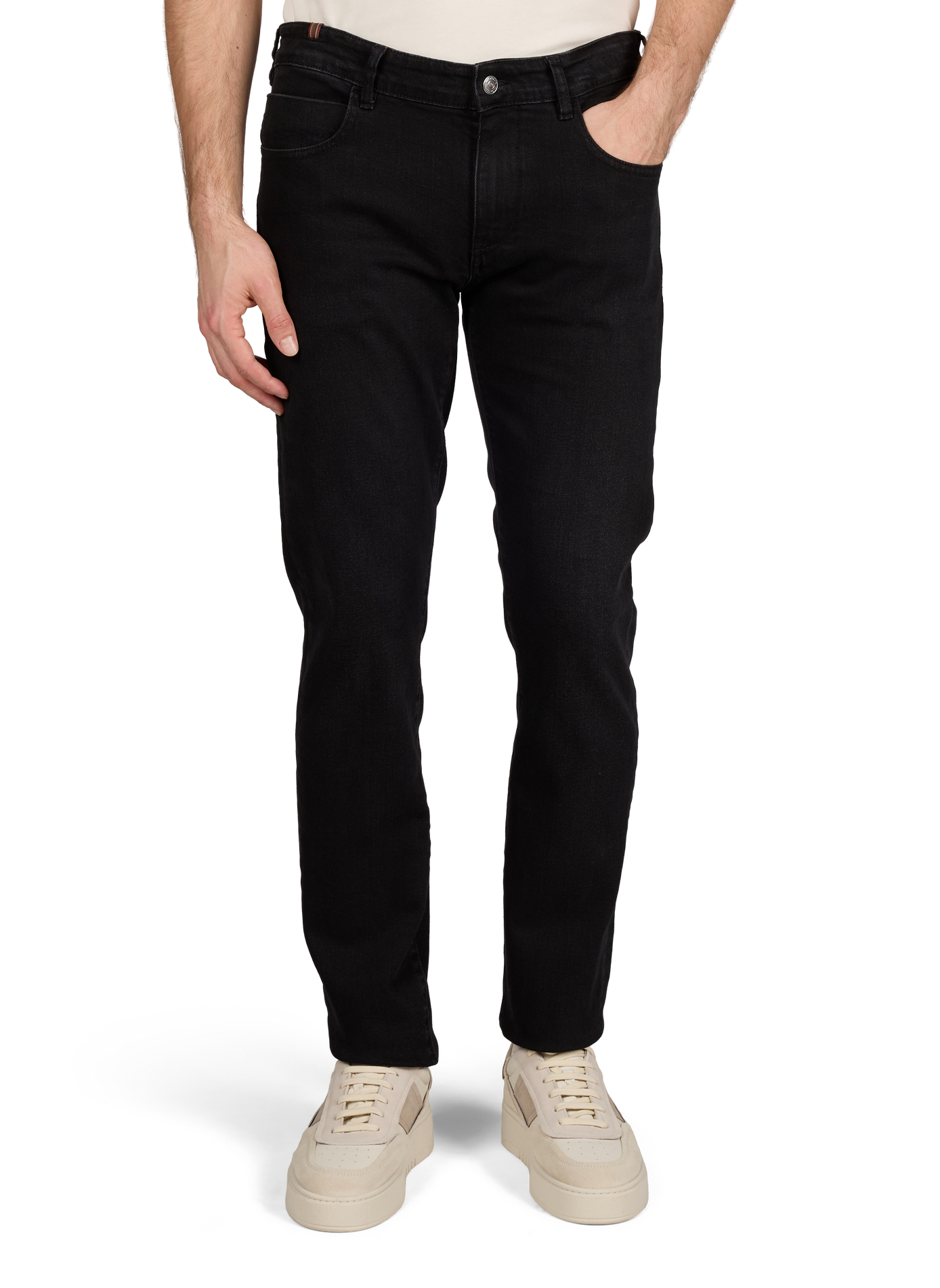 Jean droit en coton mélangé NOTIFY Noir