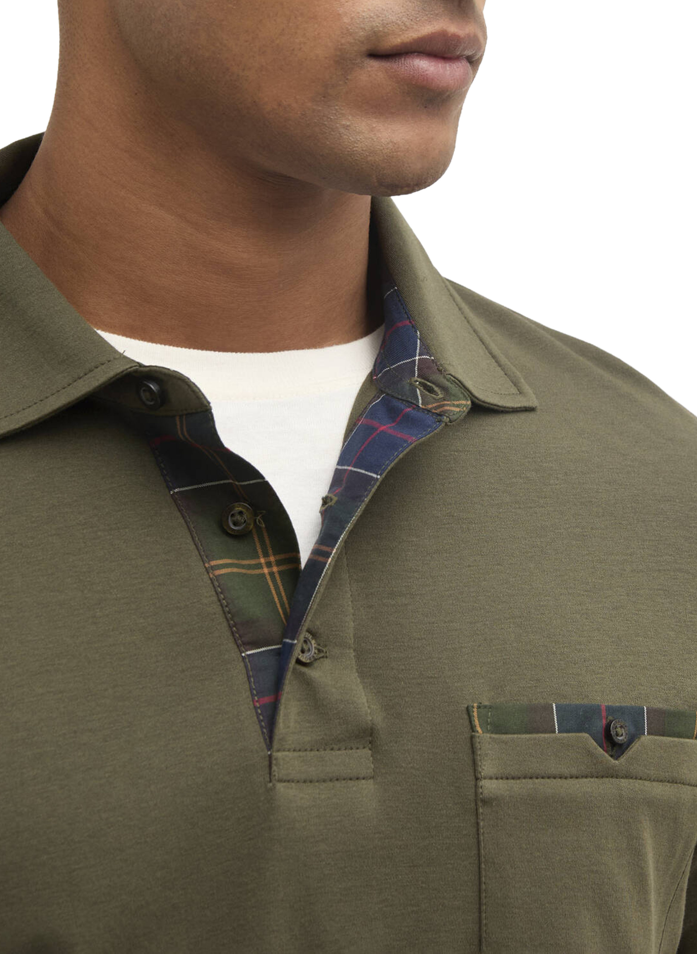 Polo uni en coton BARBOUR Kaki