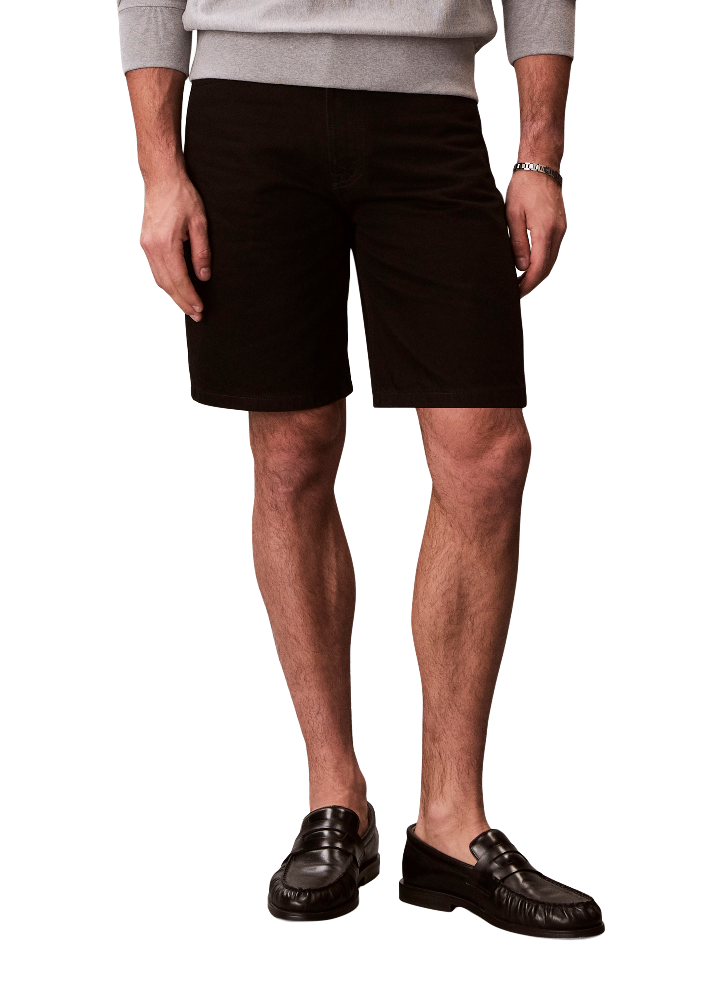 Straight 90s cotton Bermuda shorts CALVIN KLEIN Black