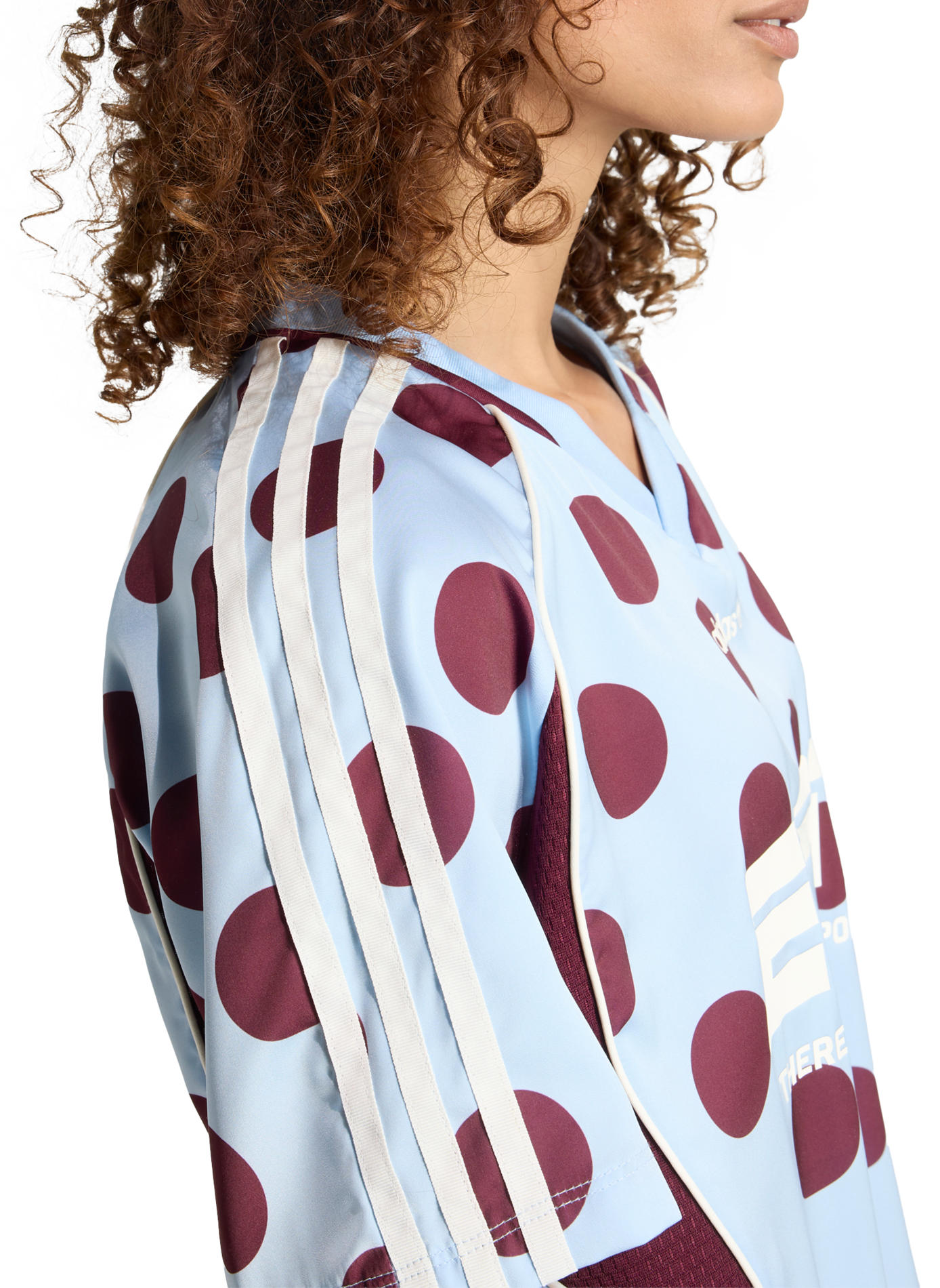 Polka dot V-neck T-shirt ADIDAS Blue