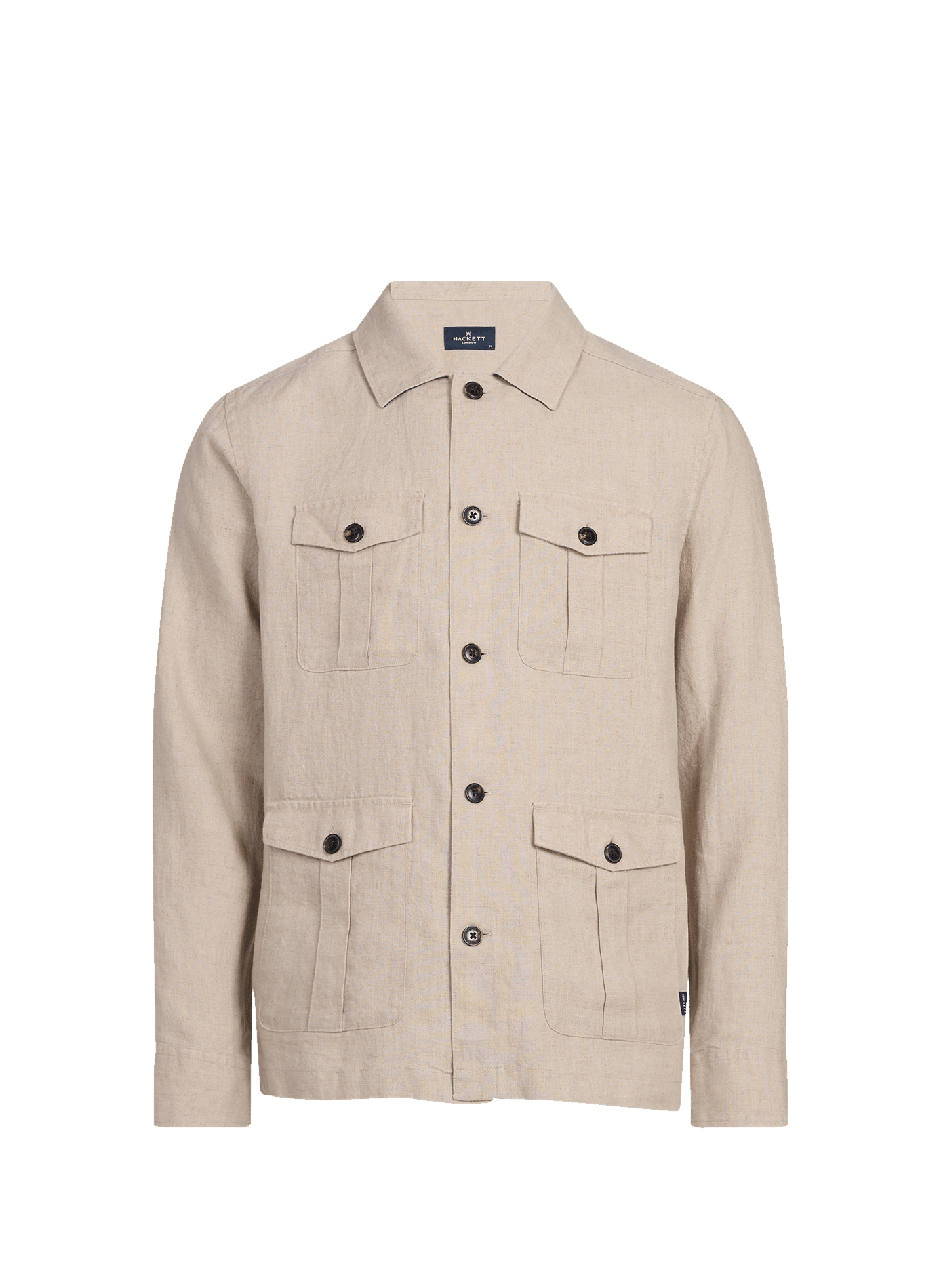 Straight linen safari shirt HACKETT Beige