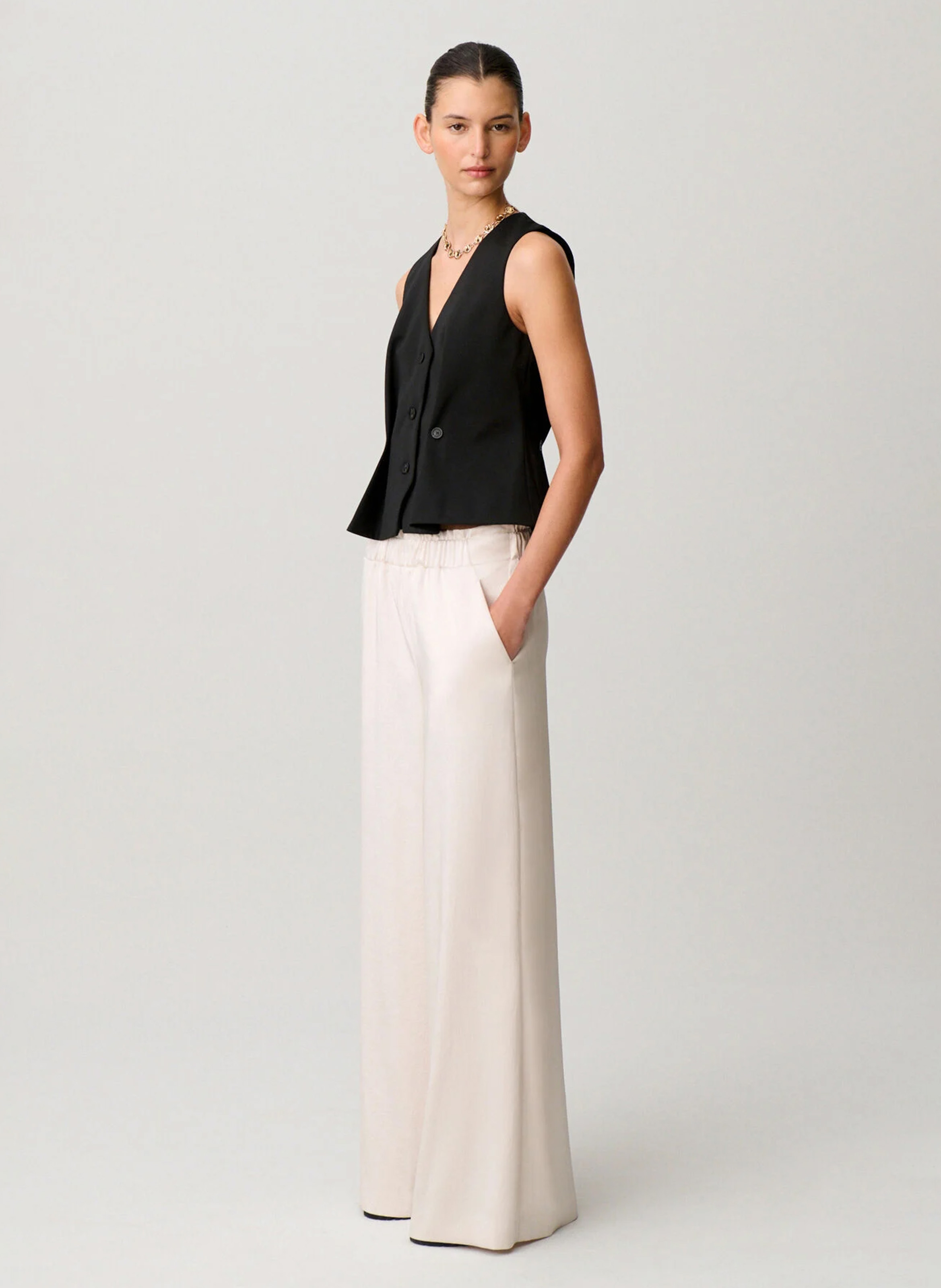 Pantalon large CLAUDIE PIERLOT Blanc