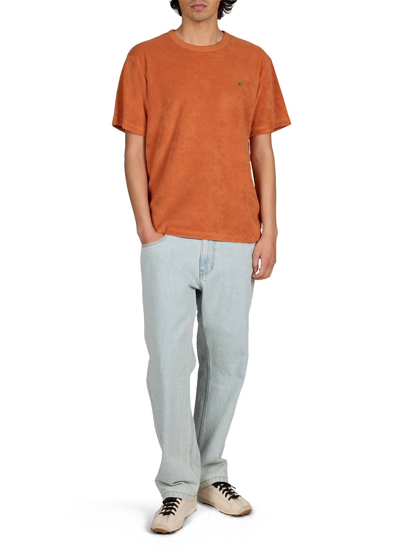 Straight t-shirt in blended cotton FAGUO Orange