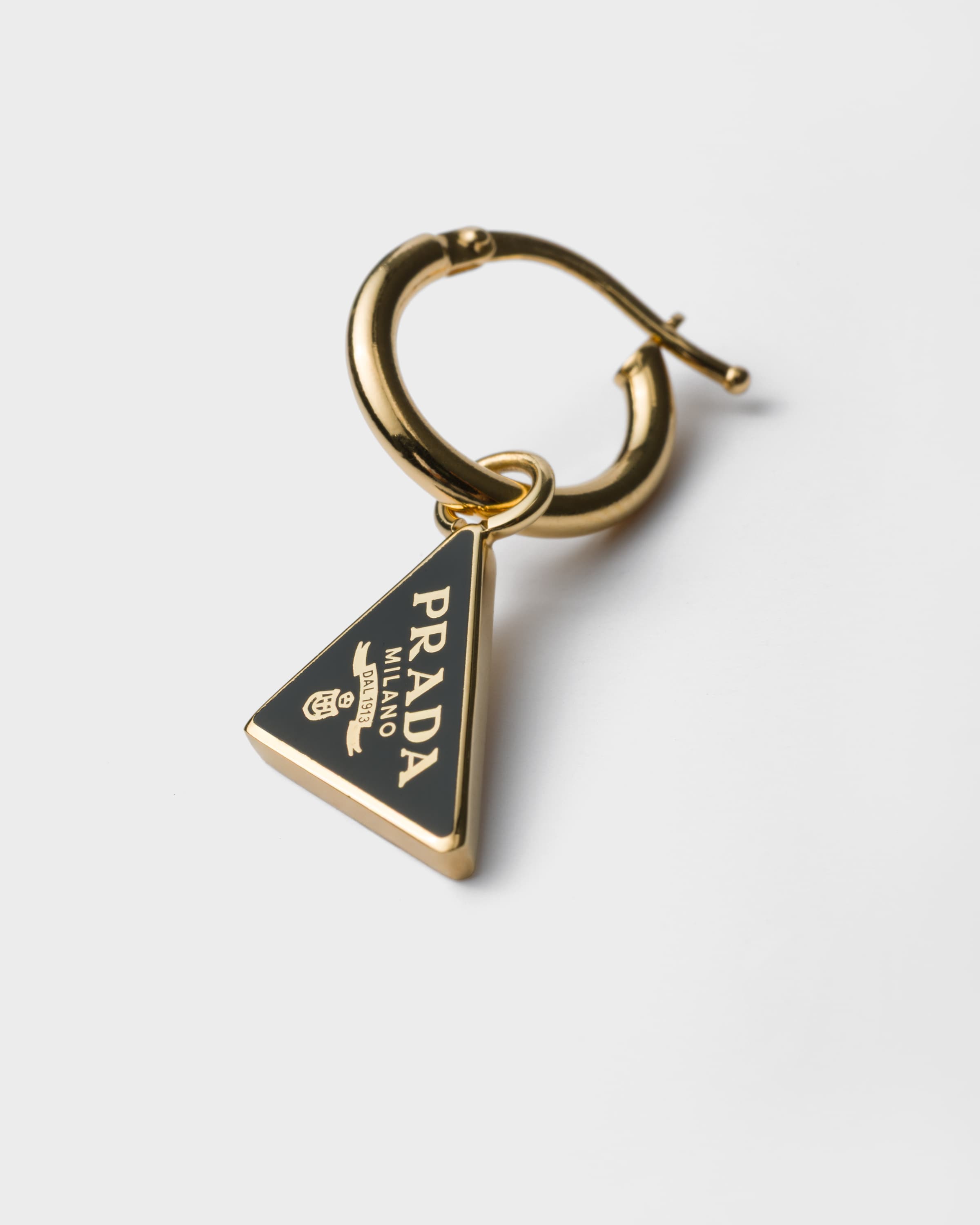 Boucles d’oreilles en métal émaillé PRADA Argent