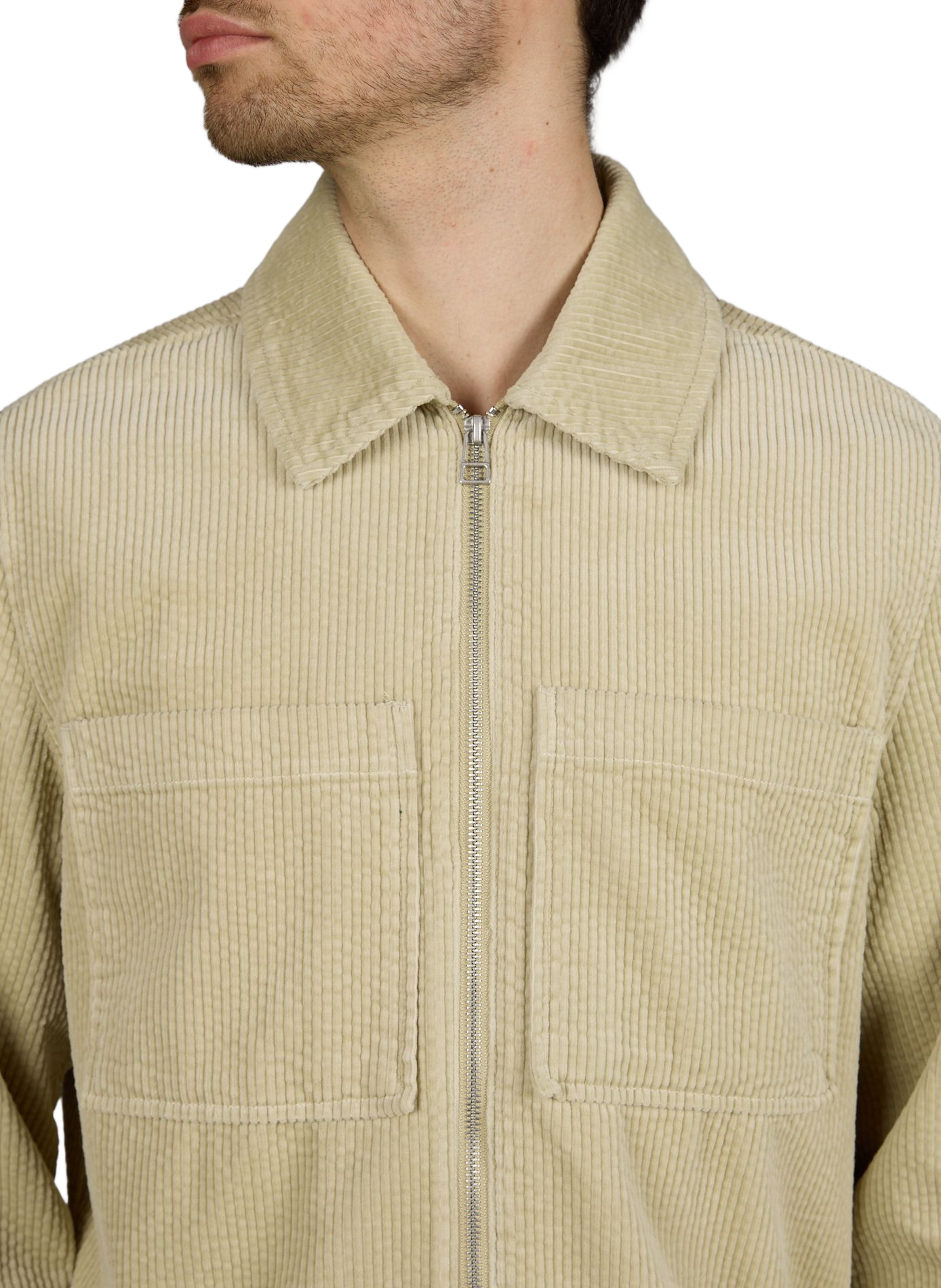 Surchemise zippée en velours côtelé en coton MINIMUM Beige