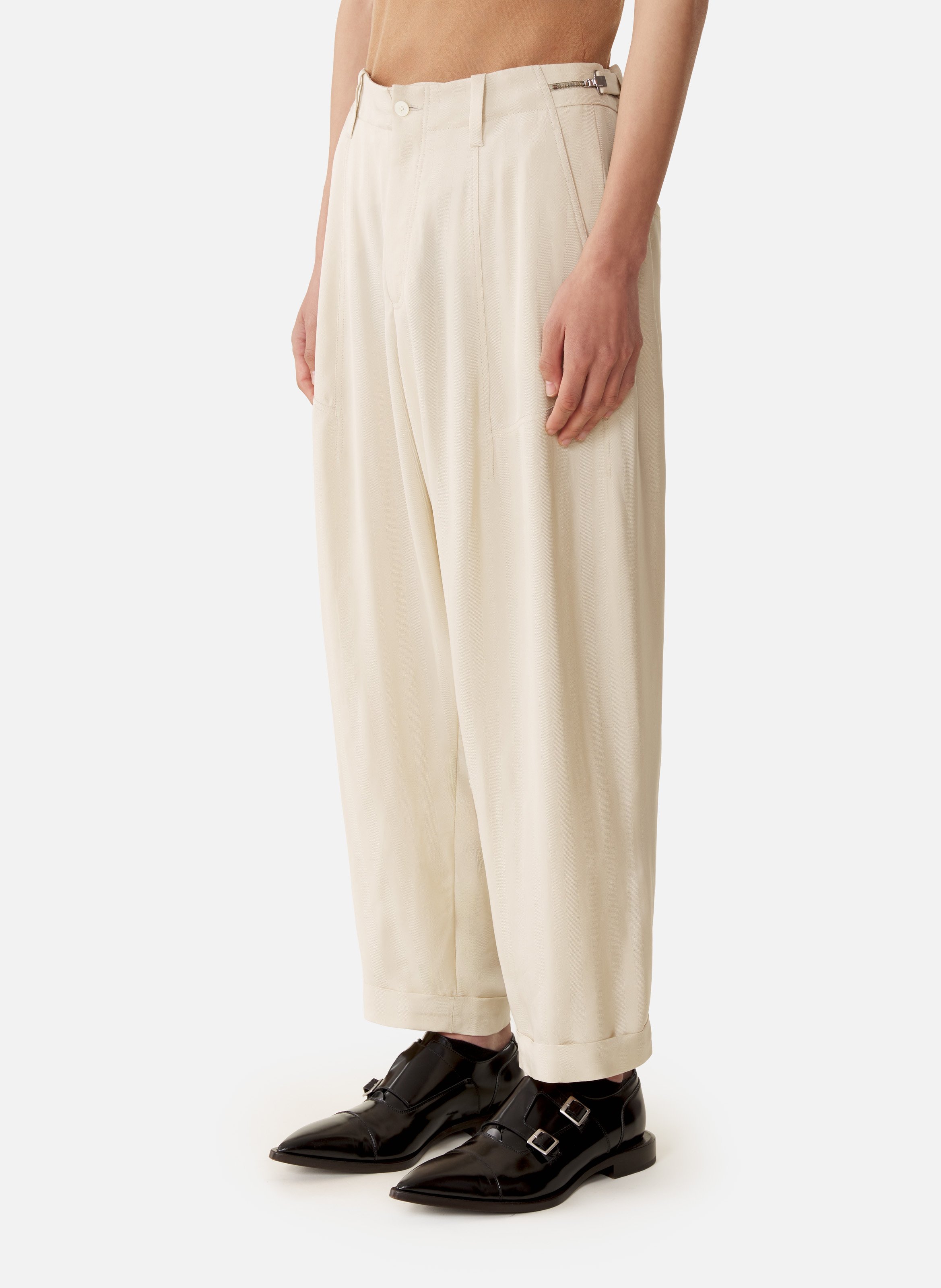 Pantalon ample en viscose Blanc