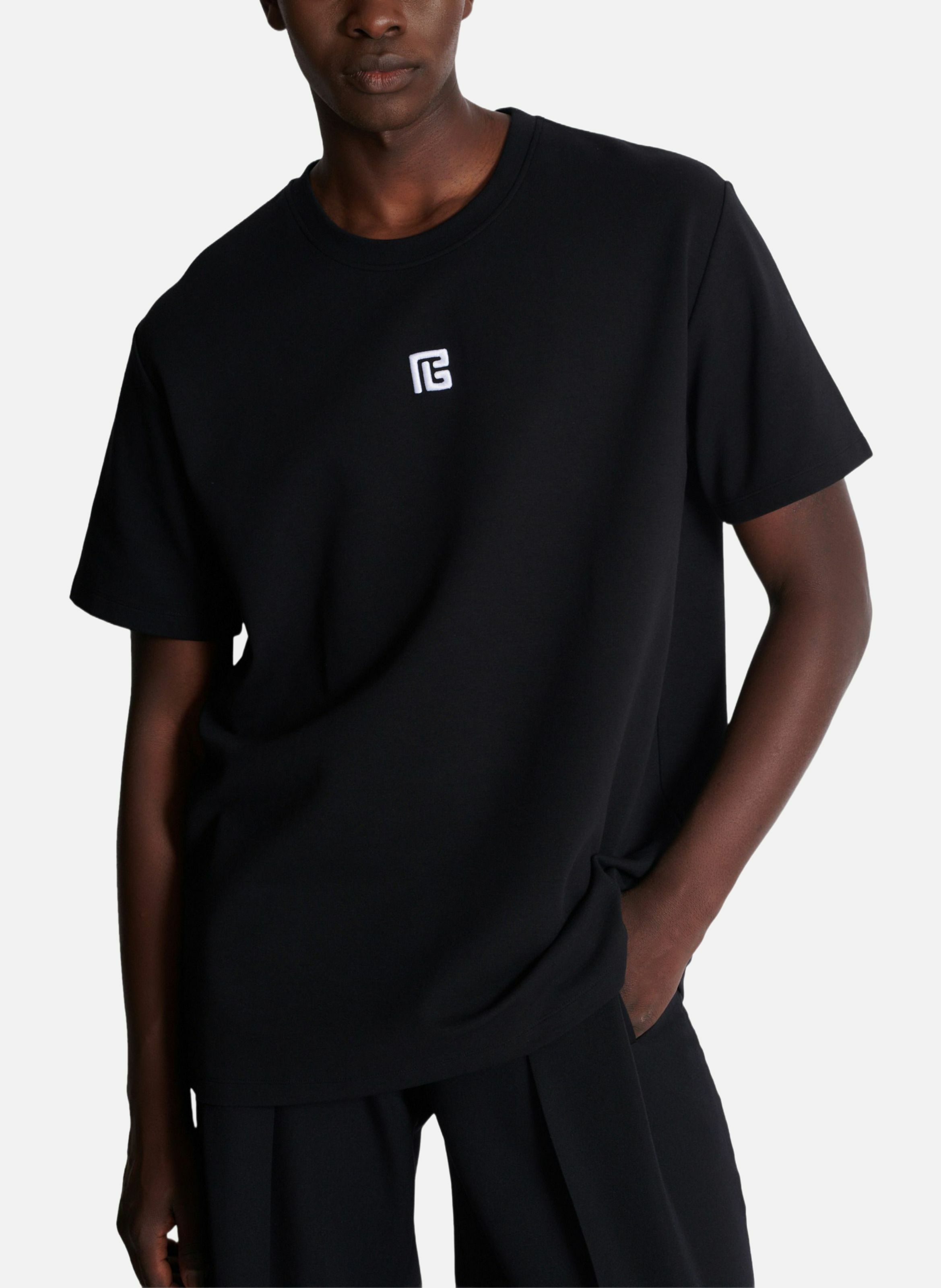 T-shirt brodé pb BALMAIN Noir