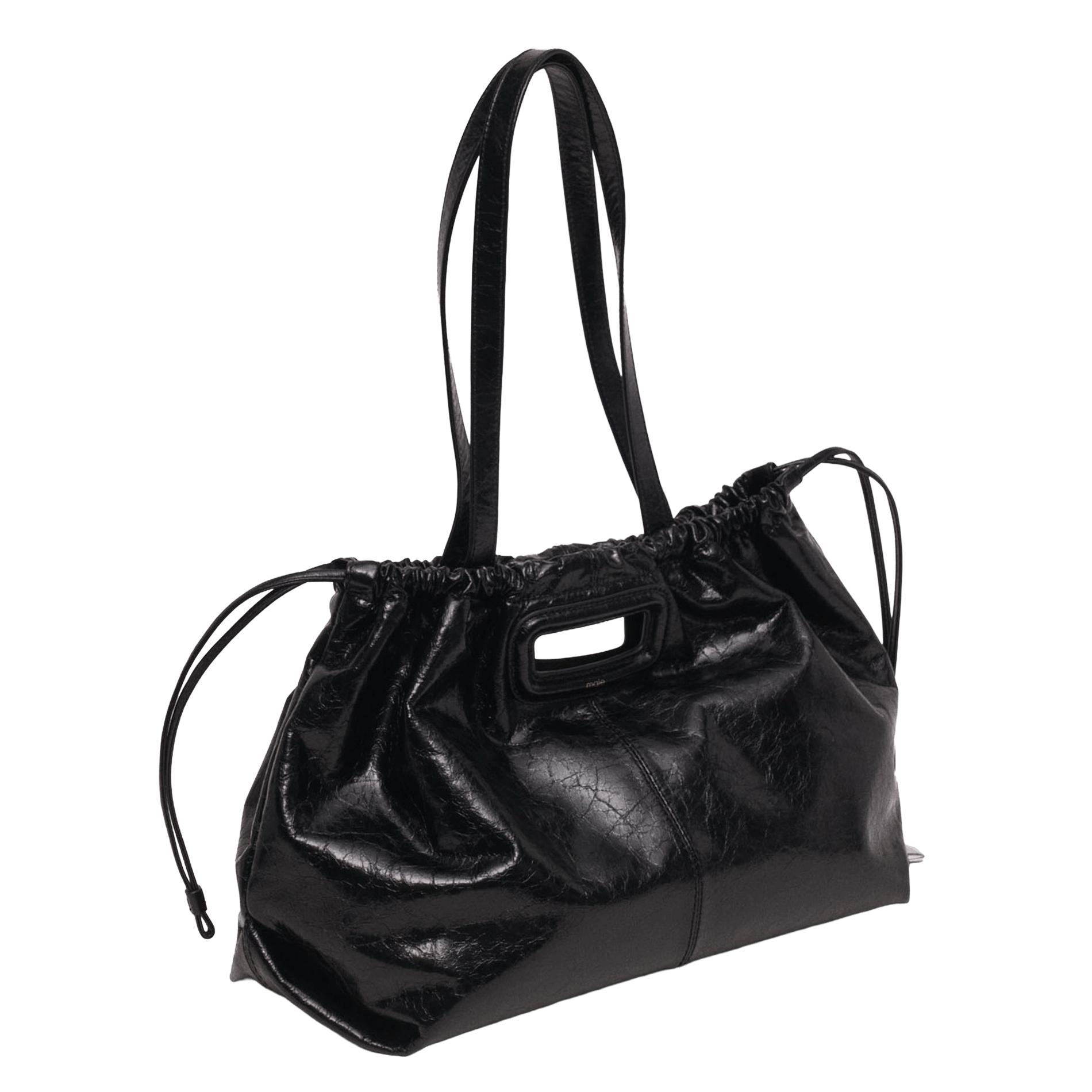 Sac porté épaule en cuir miss m cabas MAJE Noir