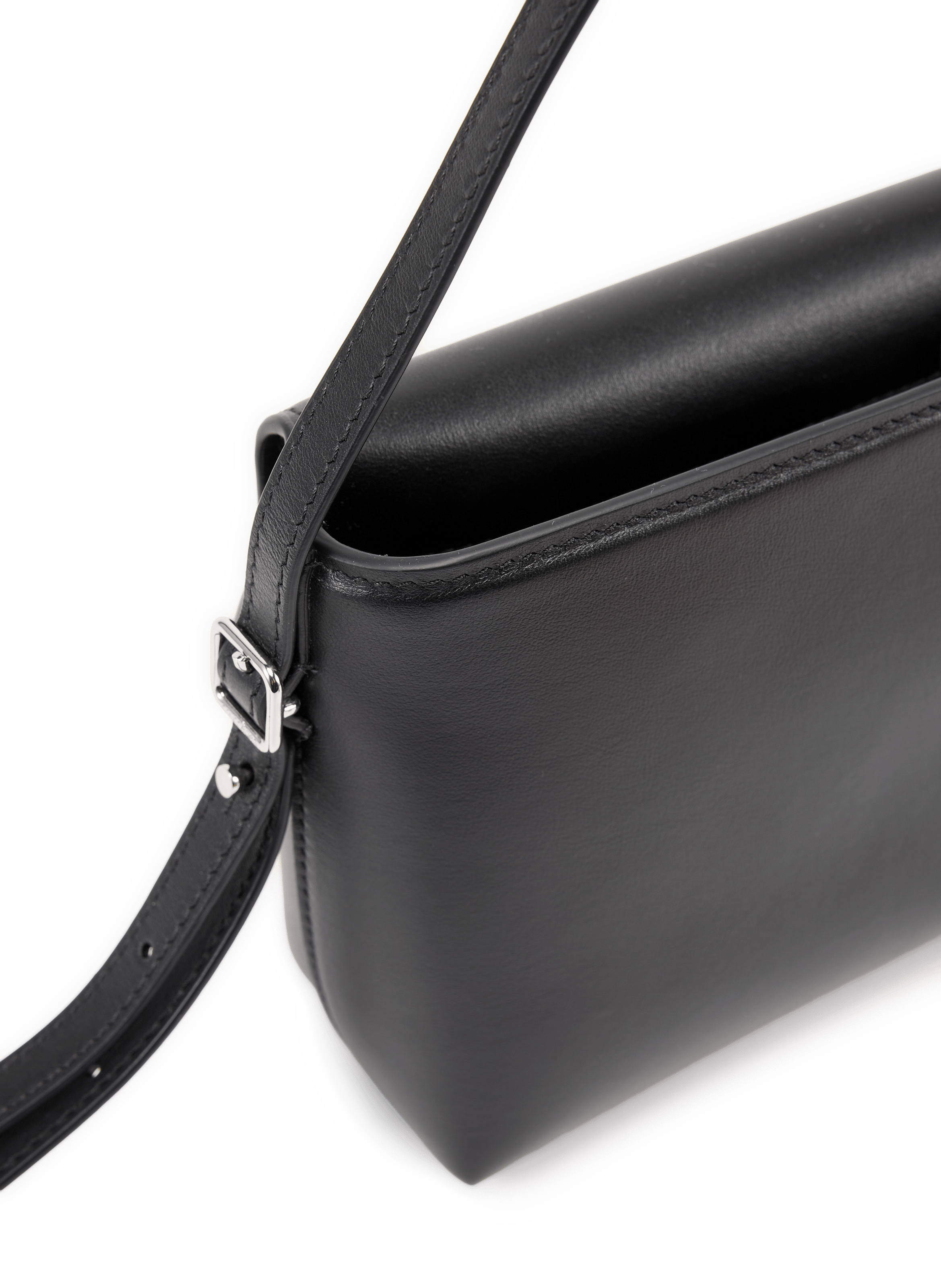 Sac porté épaule Icotype en cuir COURRÈGES Noir