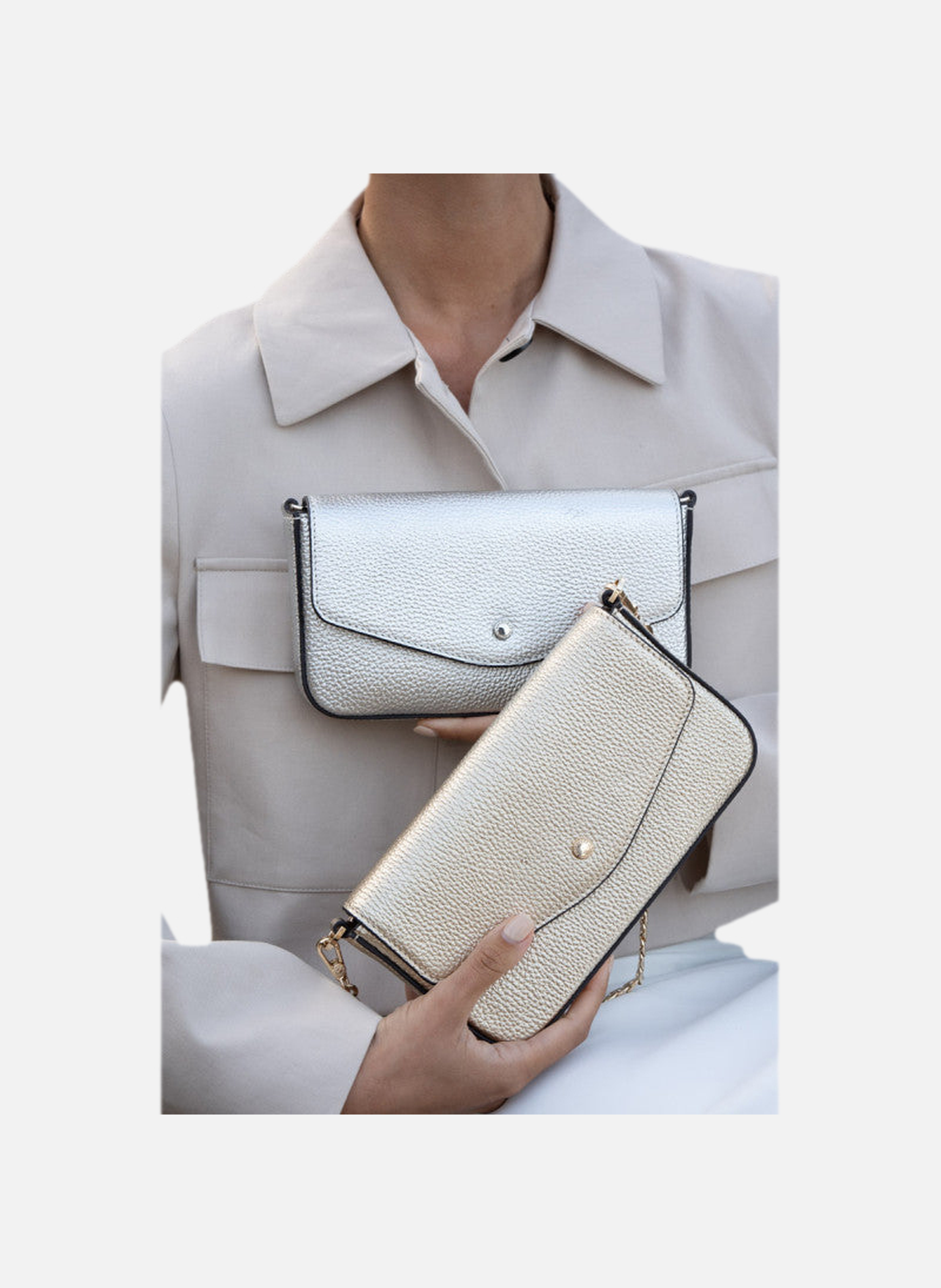 Club | bandoulière de sac en toile coton POURCHET Argent