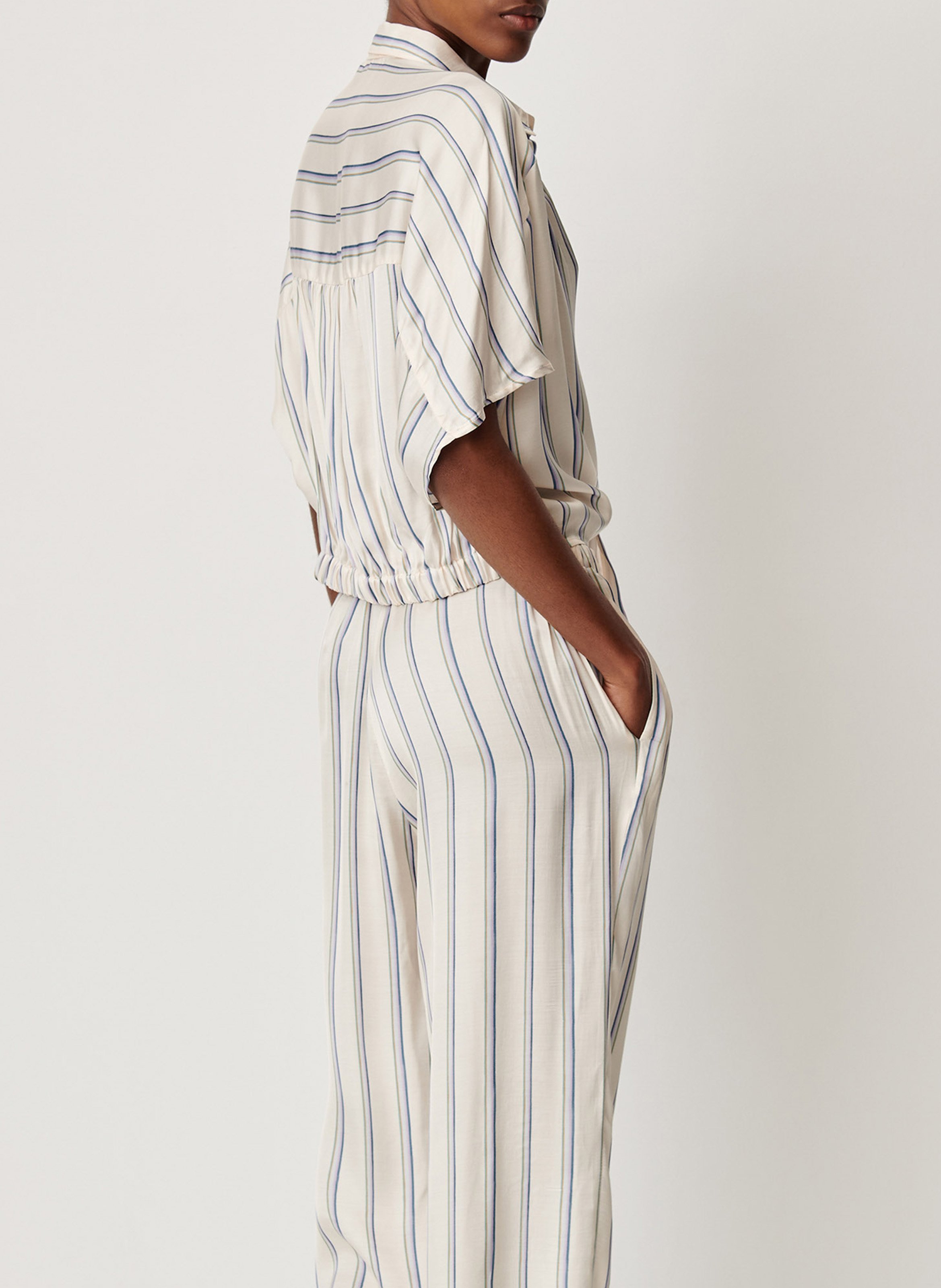 Chemise droite col classique rayée alfancy SESSUN Blanc