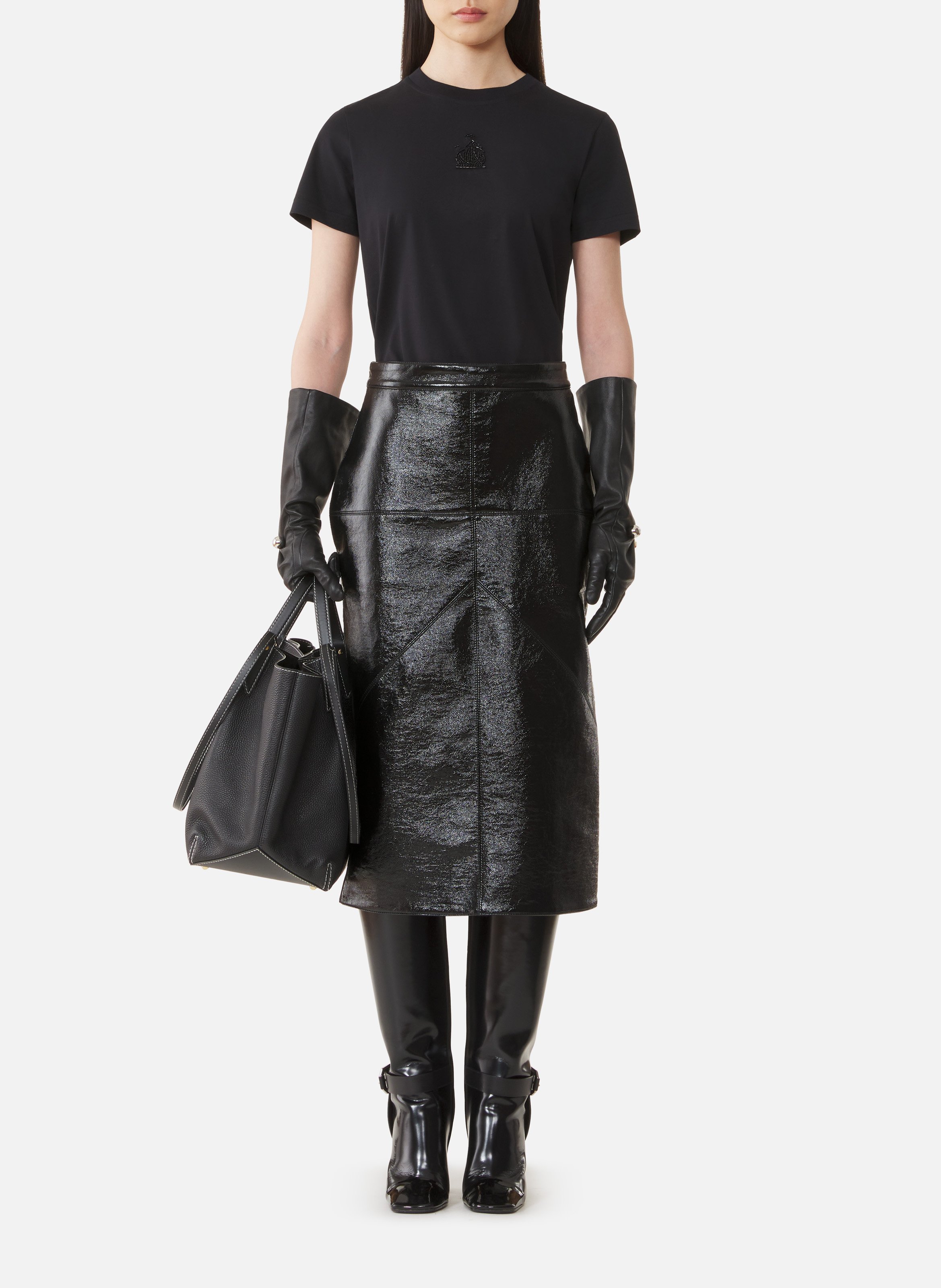 T-shirt brodé la mère et l'enfant en jersey LANVIN Noir
