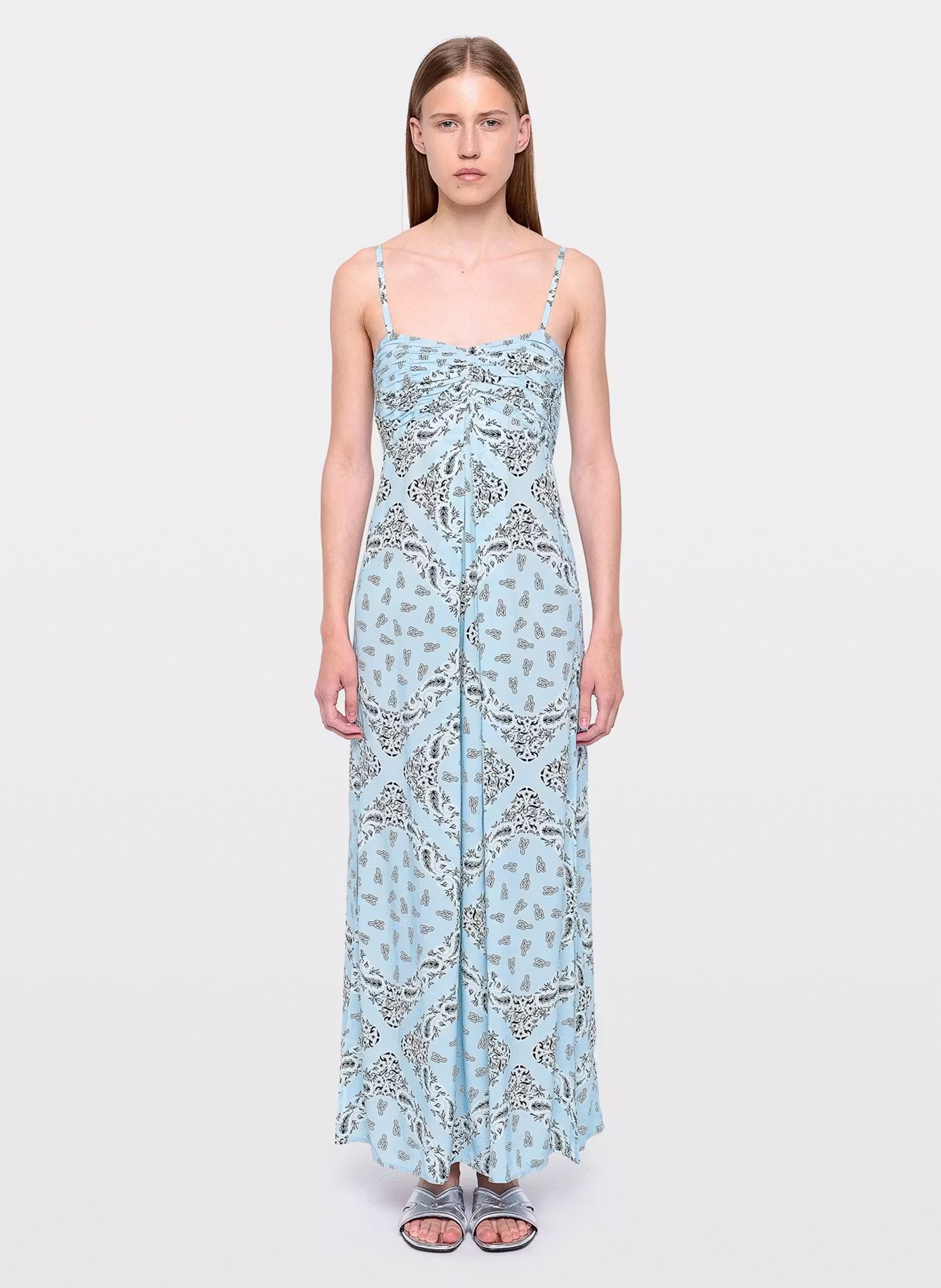 Robe longue col v imprimée rippie ZADIG&VOLTAIRE Bleu