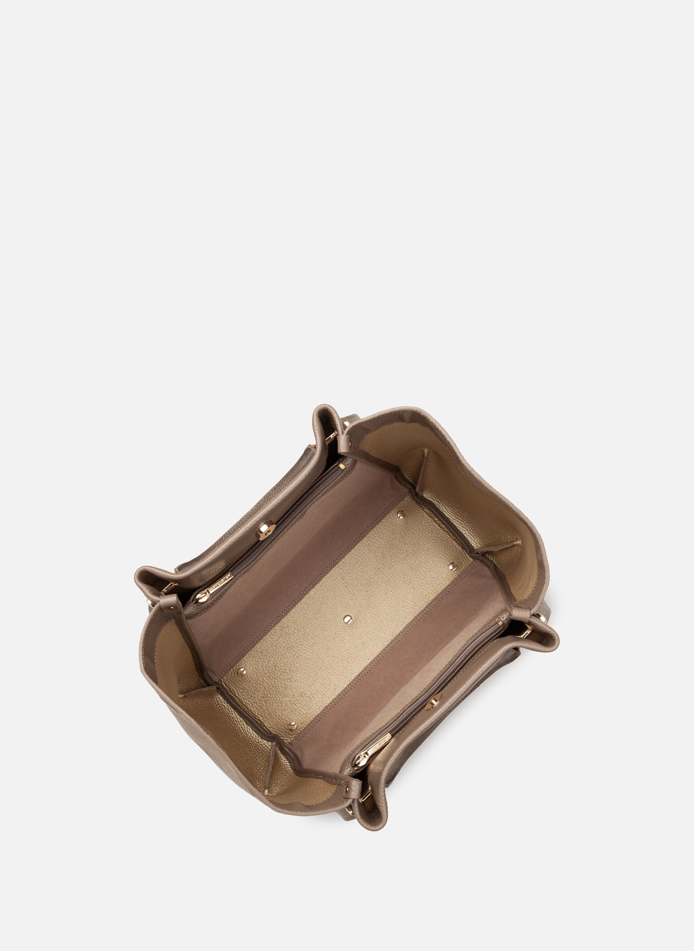 Très grand sac cabas épaule - foulonné double louisa LANCASTER Marron