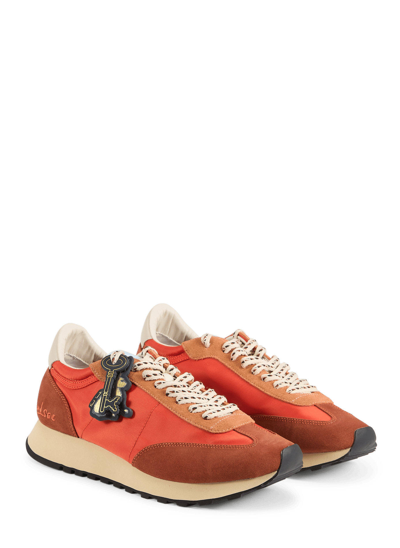 Lage sneakers van gemengd leer PAUL SMITH Oranje