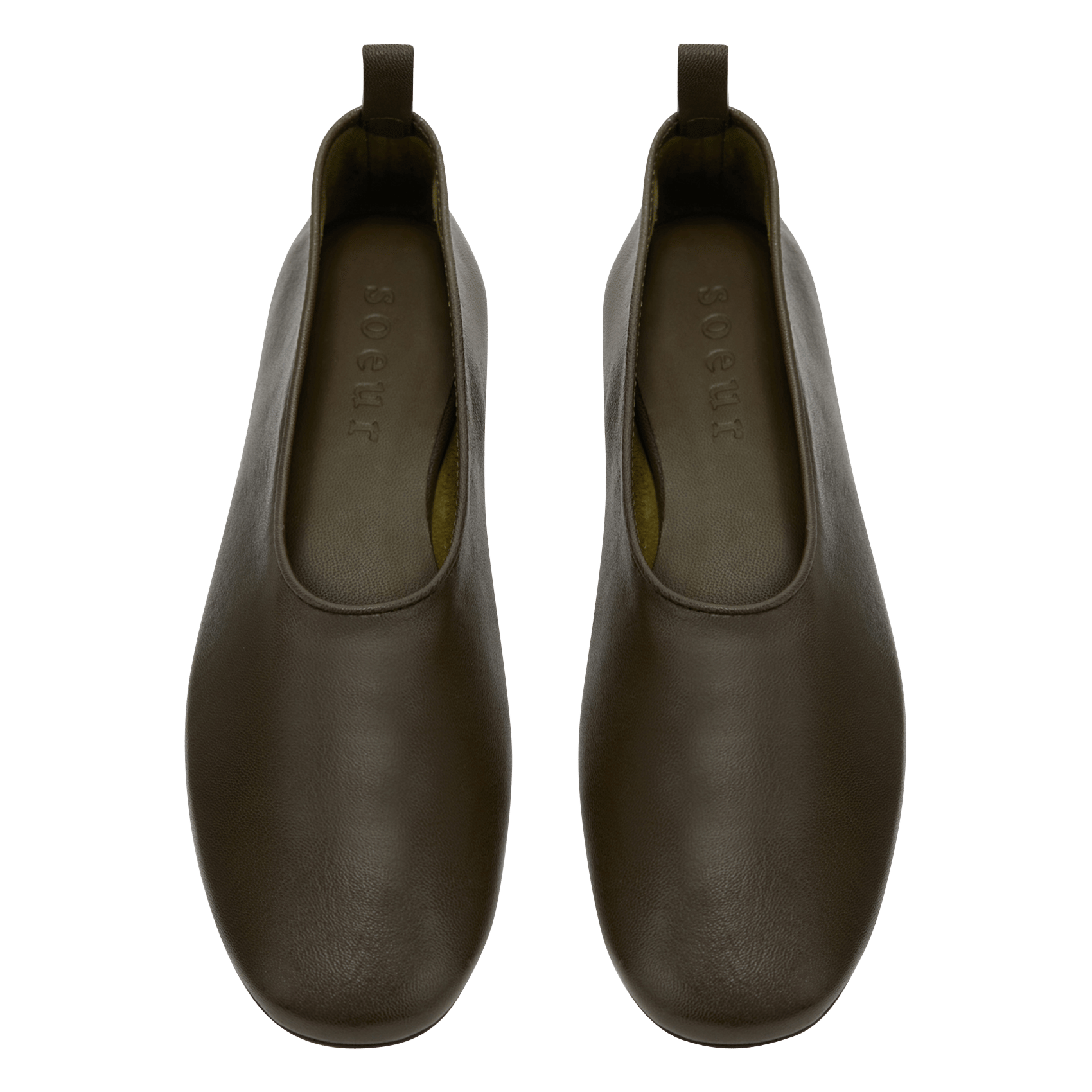 Ballerines en cuir bala SOEUR Kaki