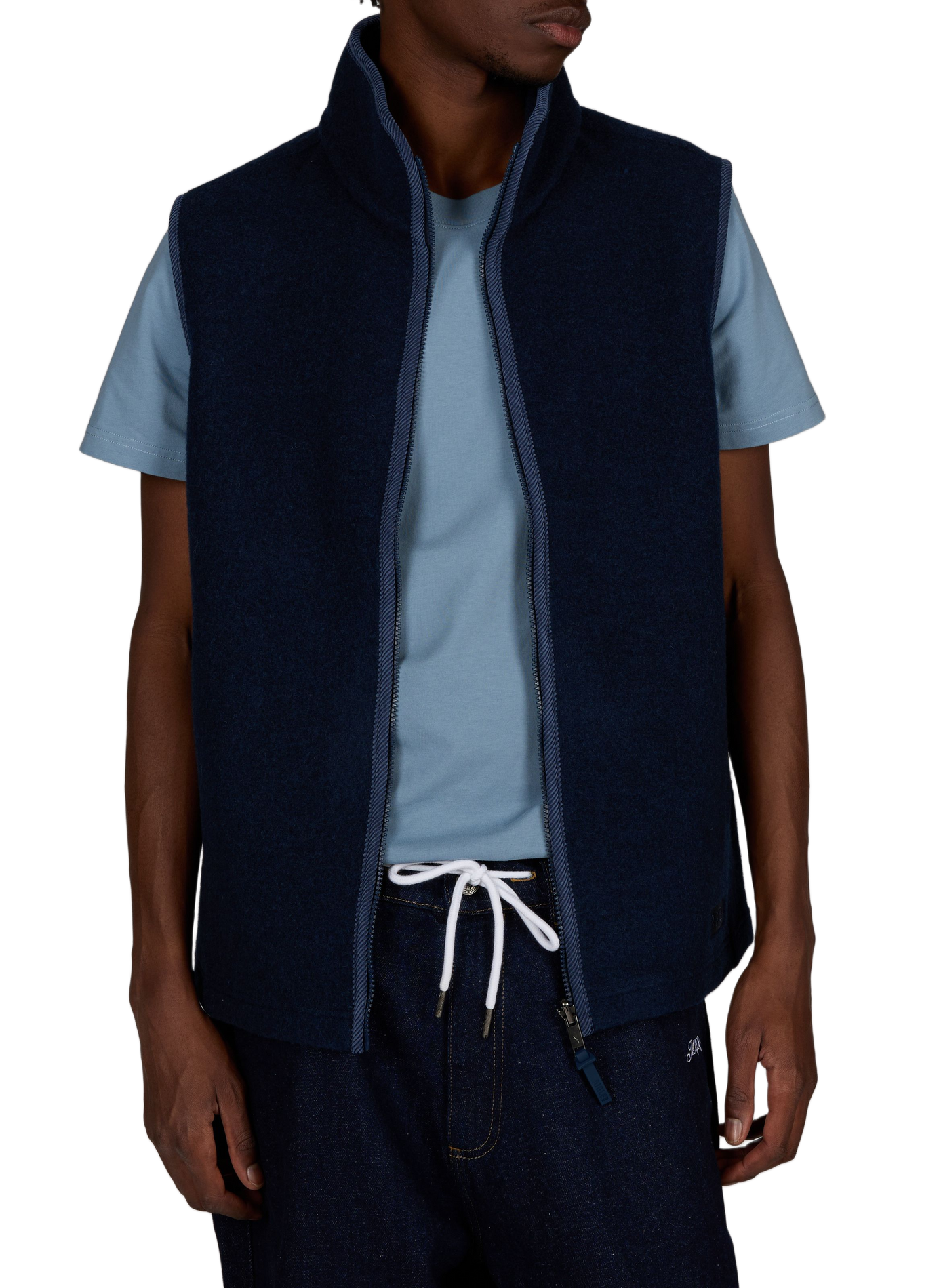 High-neck wool blend vest AIGLE Blue