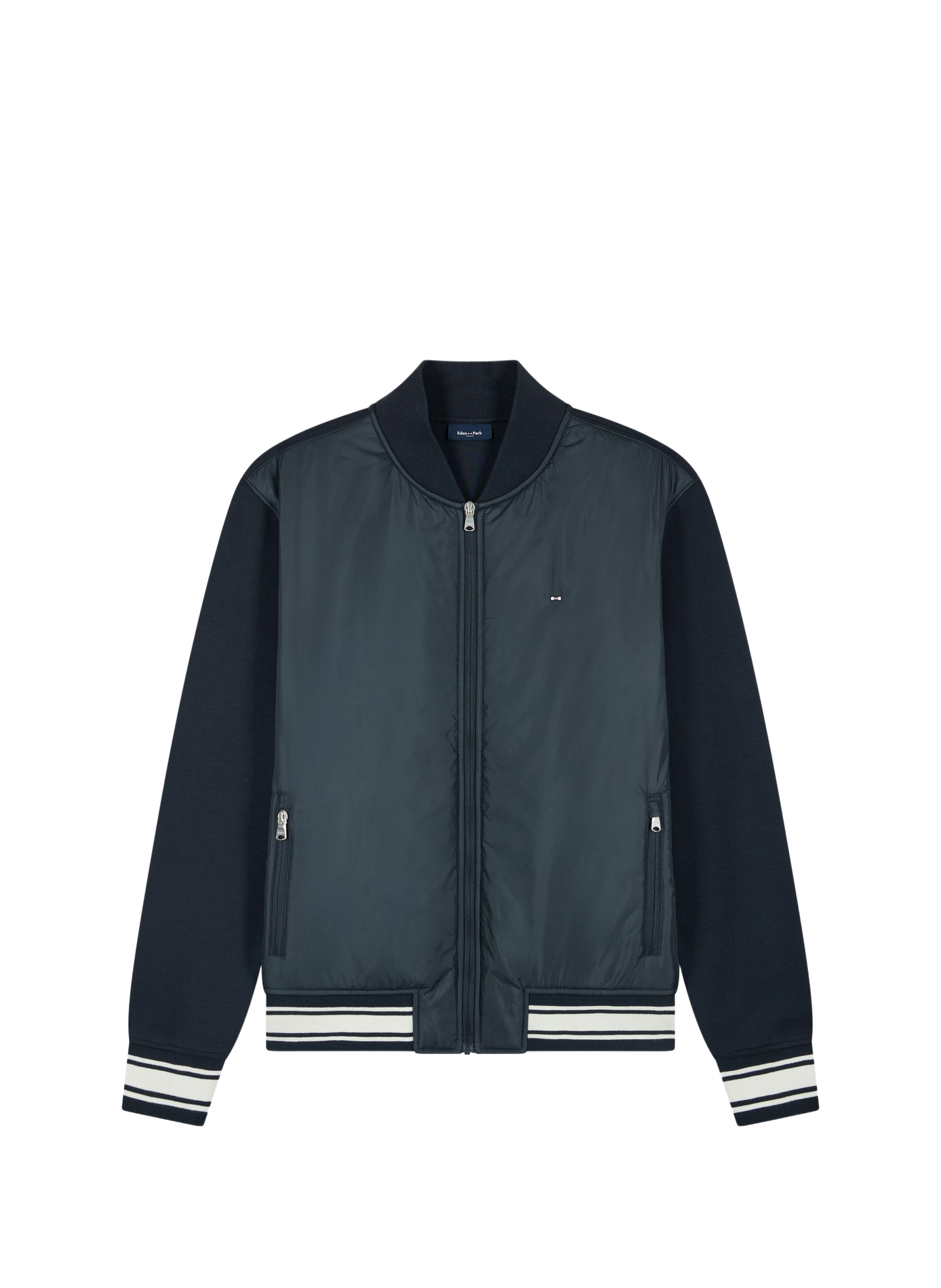 Veste col teddy en coton mélangé EDEN PARK Blauw