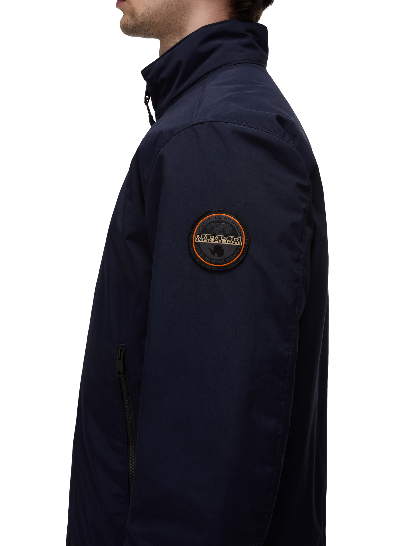 Plain zip-up high-neck parka NAPAPIJRI Blue