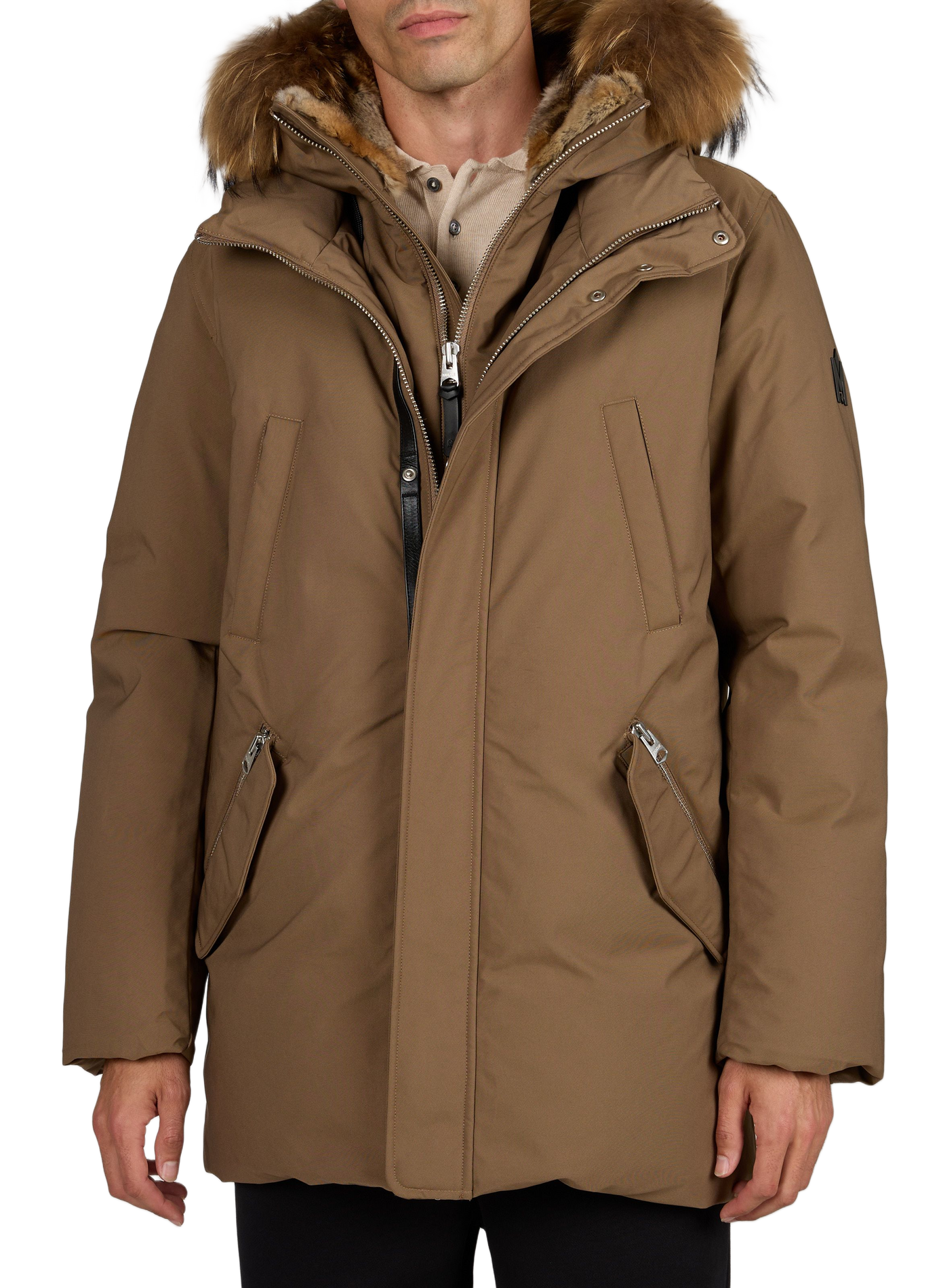 Doudoune à capuche en fourrure MACKAGE Marron