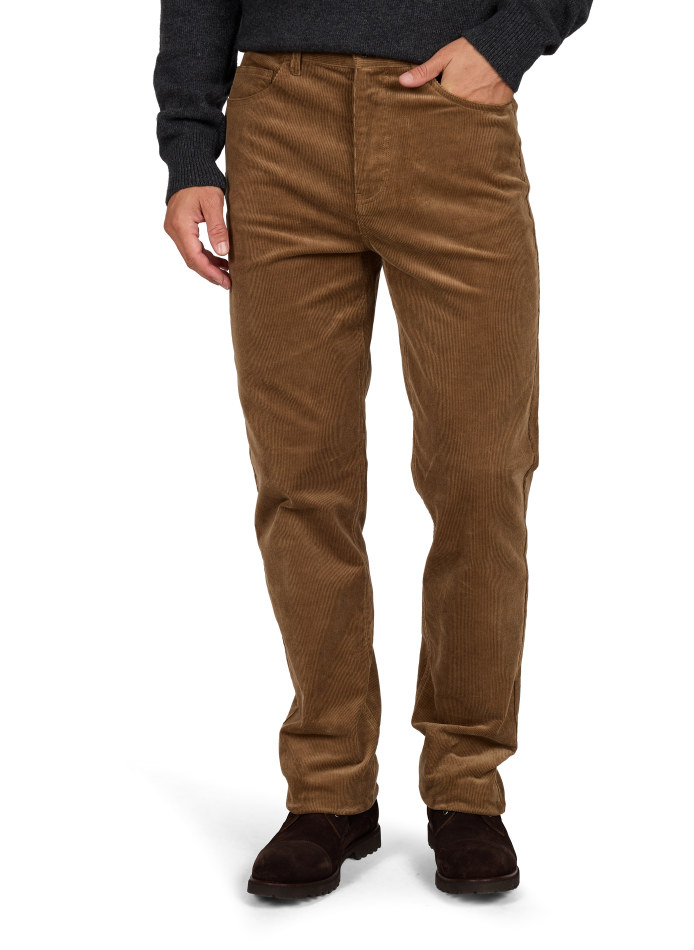 Pantalon droit en velours côtelé | Marron AIGLE Homme