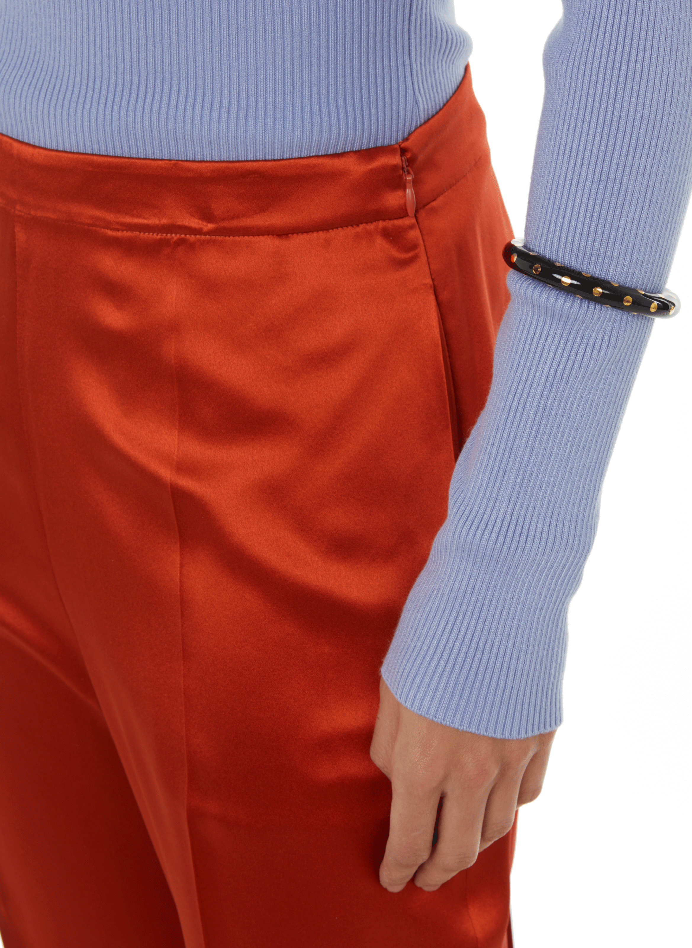 Pantalon droit en soie POLO RALPH LAUREN Orange