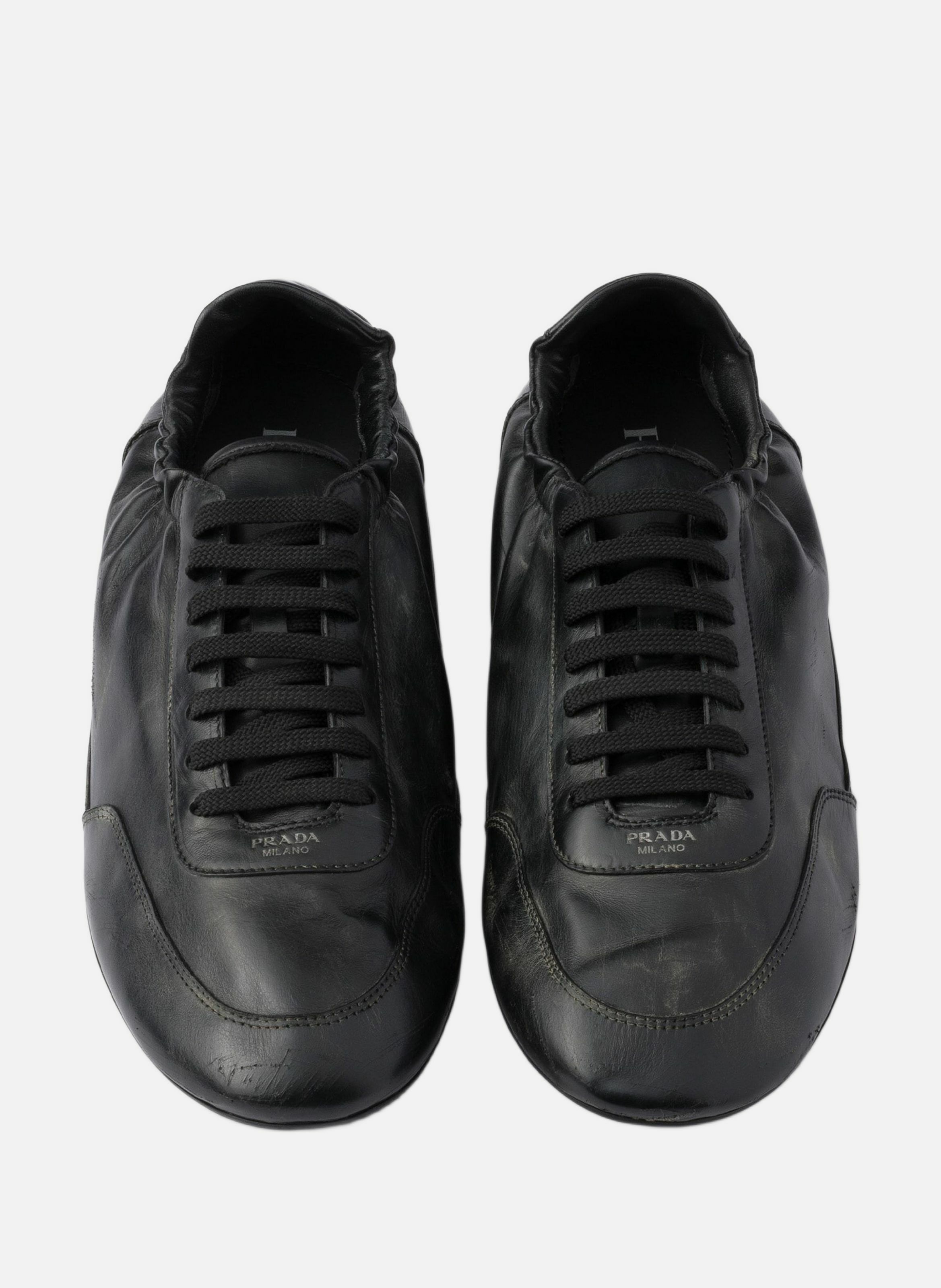 Sneakers collapse en cuir PRADA Noir