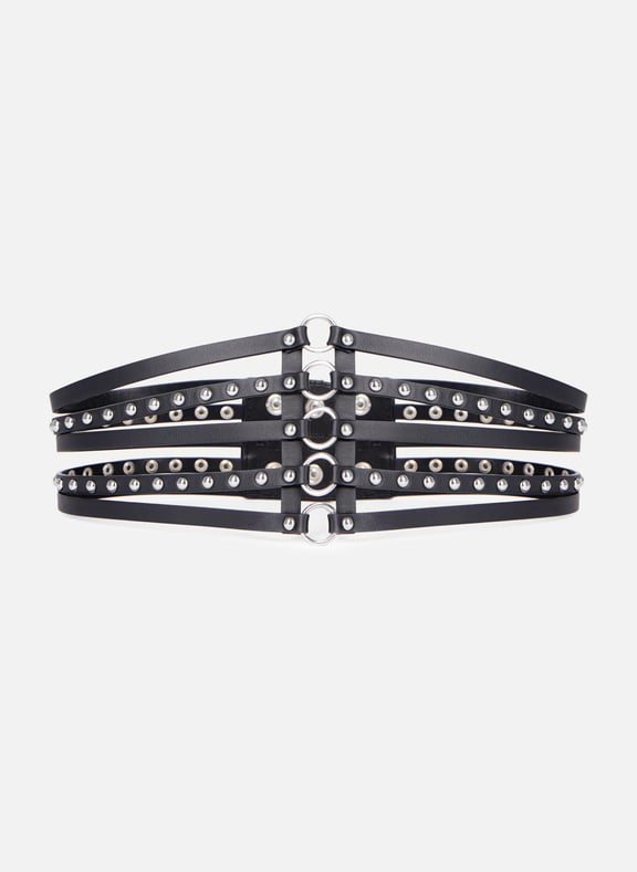 Ceinture corset en cuir avec clous Noir by THE KOOPLES THE KOOPLES Ceinture corset en cuir avec clous Noir