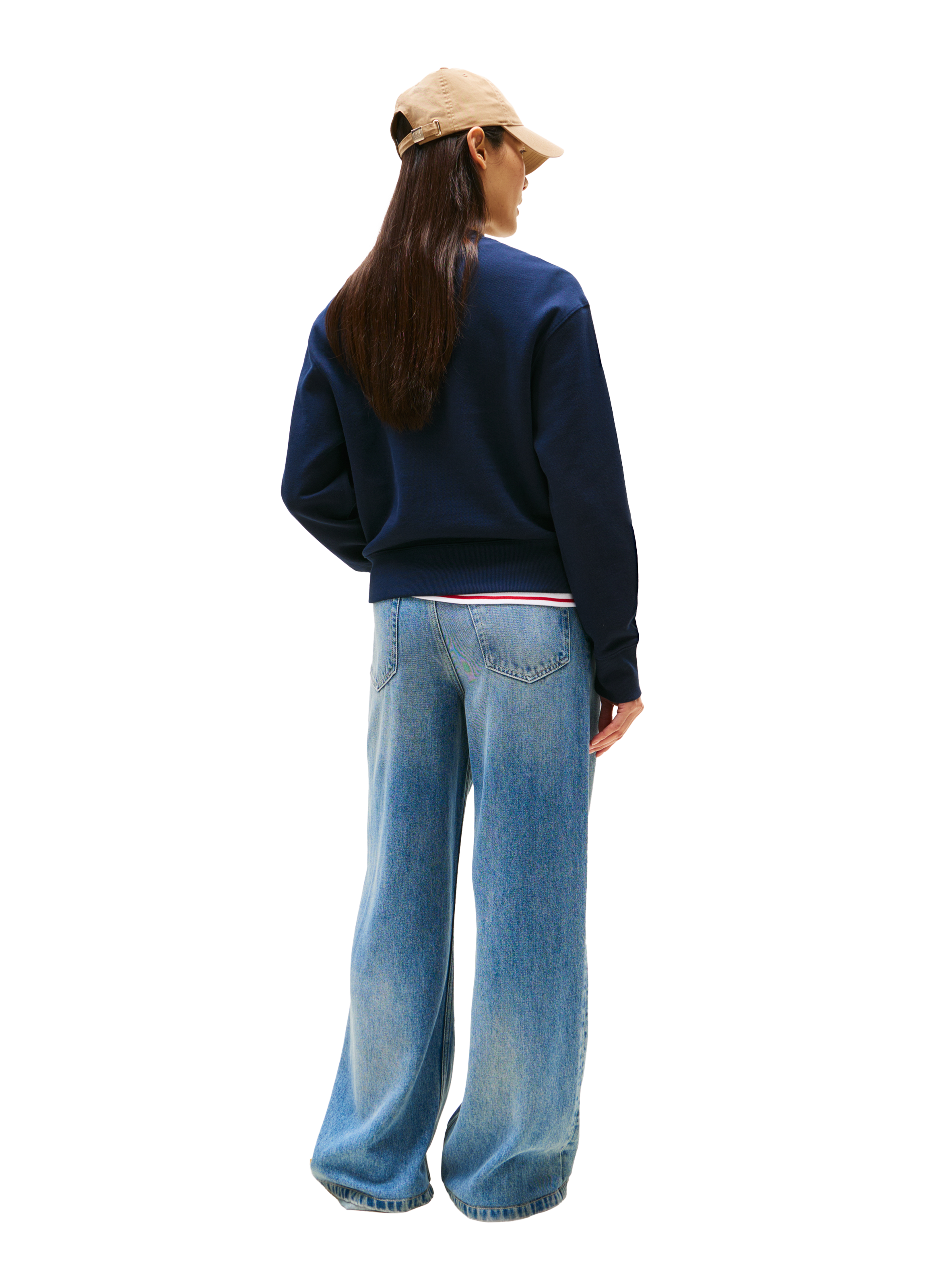 Oversized sweatshirt in blended cotton. TOMMY HILFIGER Blue