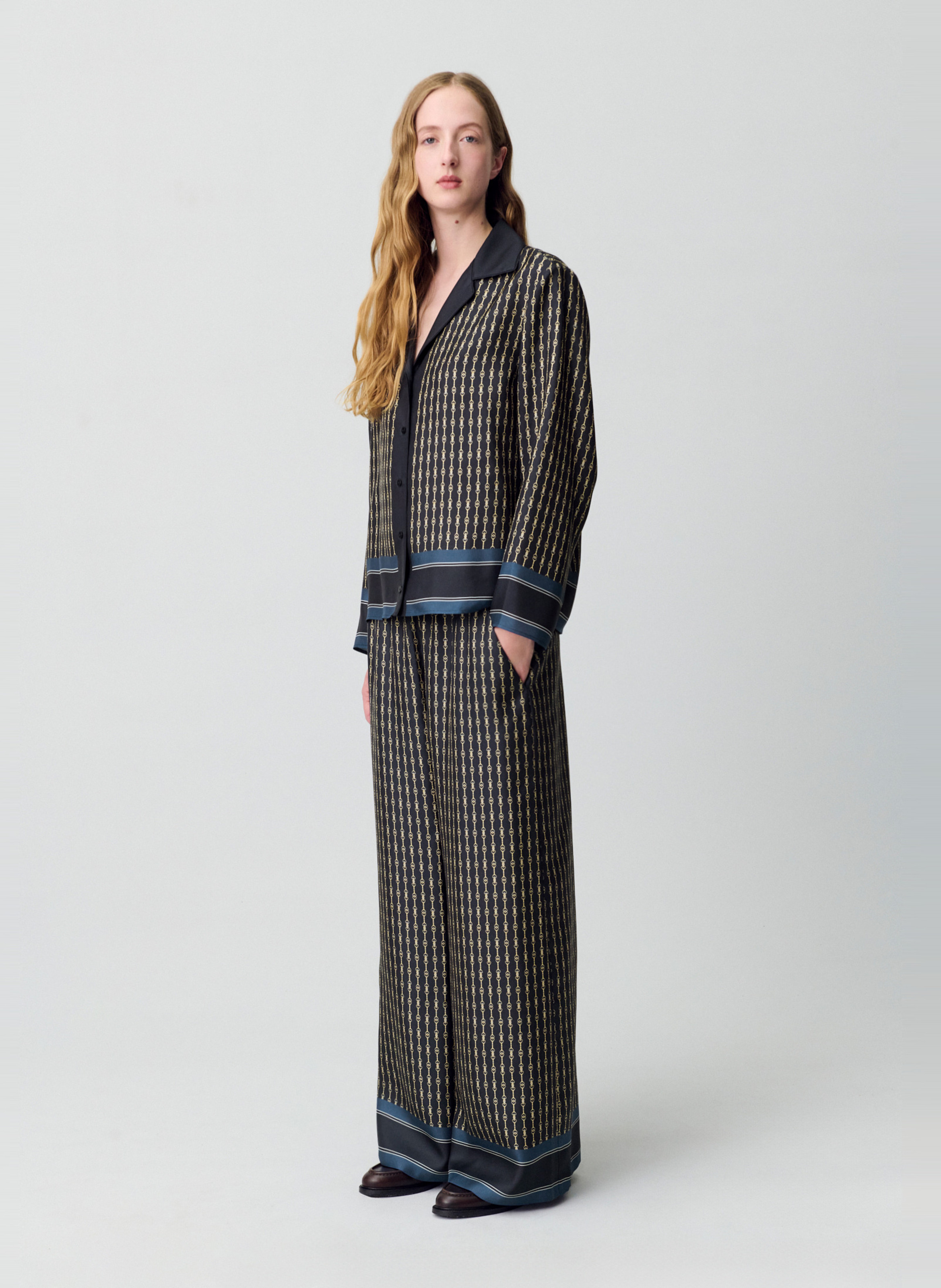 Chemise fluide à motifs en soie CLAUDIE PIERLOT Multicolore