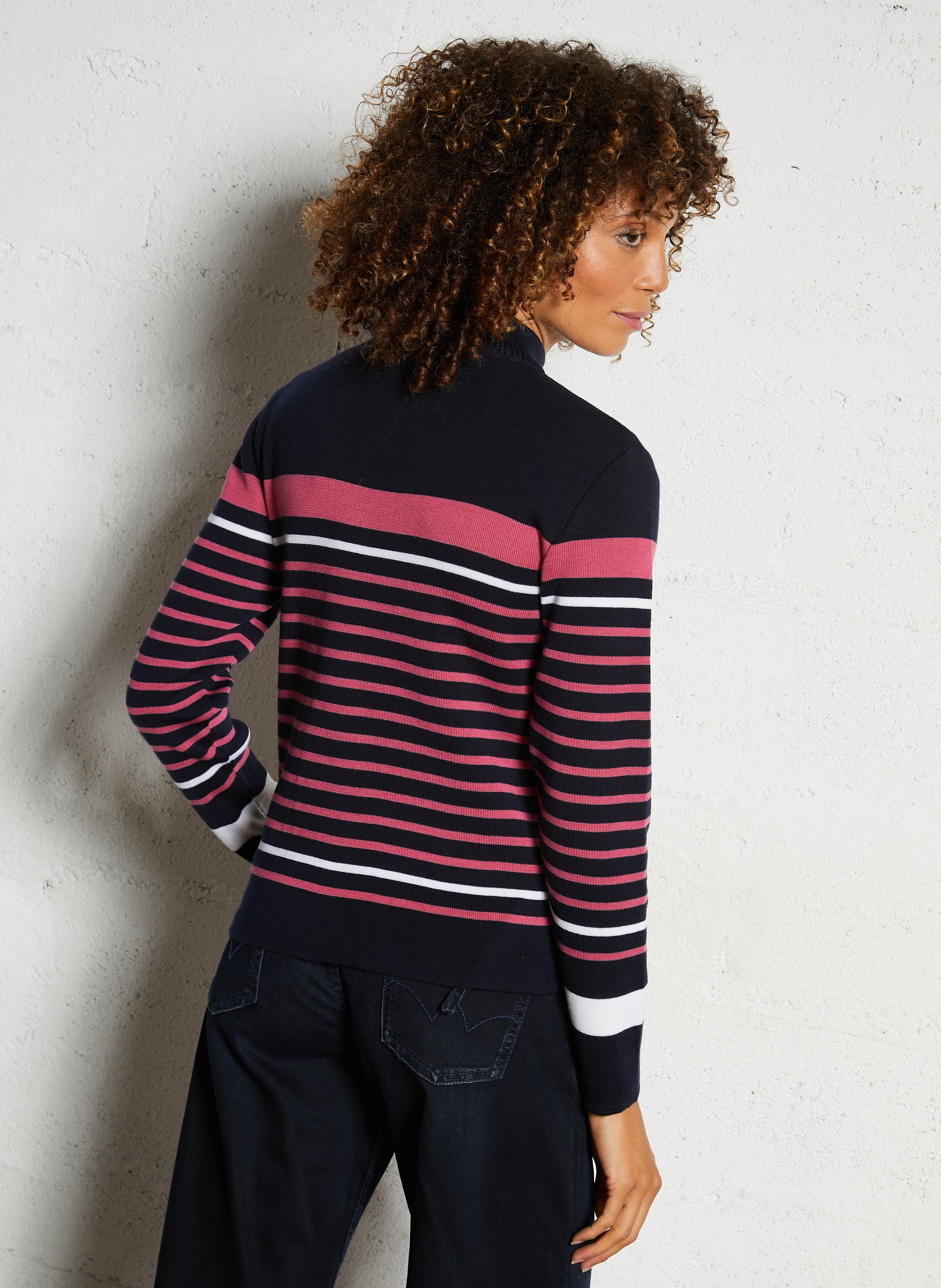 Pull marin col montant en laine ARMOR-LUX Bleu